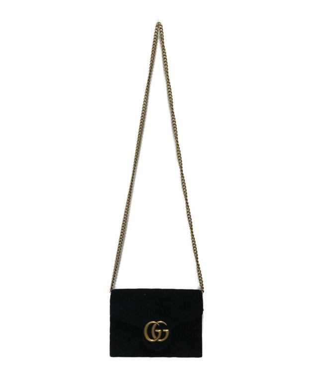 中古・古着通販】GUCCI (グッチ) GGマーモント チェーンウォレット ショルダーバッグ/474575 ブラック｜ブランド・古着通販  トレファク公式【TREFAC FASHION】スマホサイト