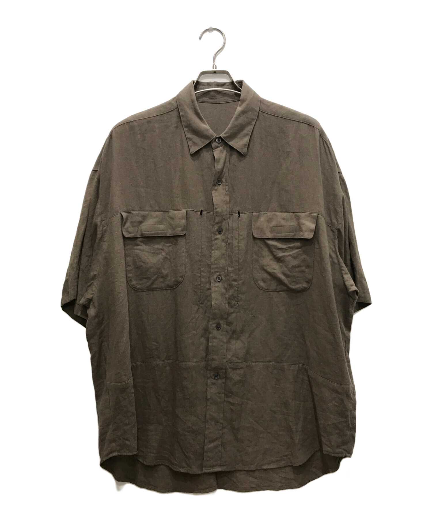 中古・古着通販】koti BEAUTY&YOUTH (コティ ビューティアンドユース) CRASH LINEN MULTI POCKET SHORT  SLEEVE SHIRT/クラッシュリネンマルチポケットショートスリーブシャツ ブラウン サイズ:L｜ブランド・古着通販 トレファク公式【TREFAC  FASHION】スマホサイト