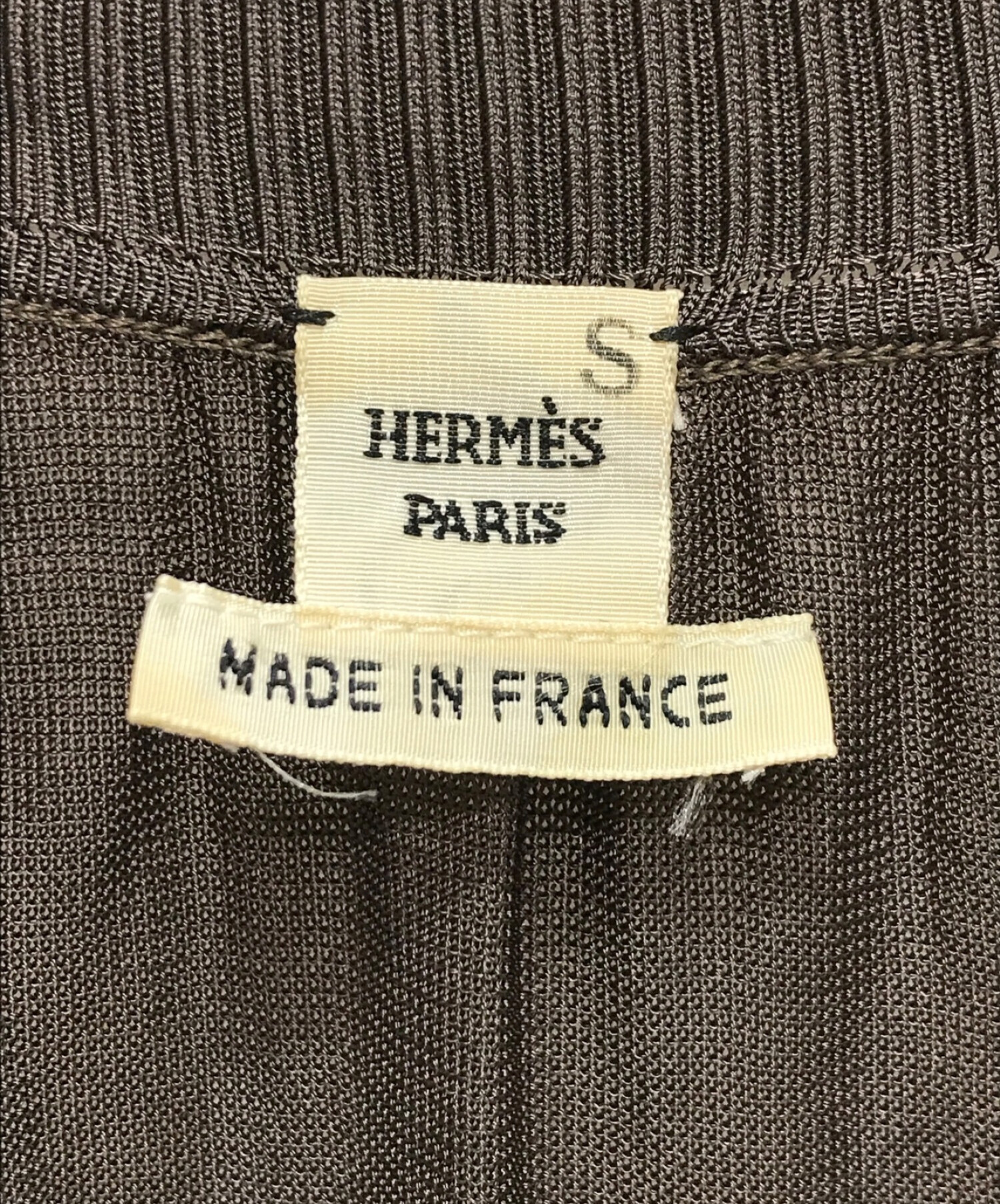 中古・古着通販】HERMES (エルメス) シルク切替ニット ブラウン サイズ