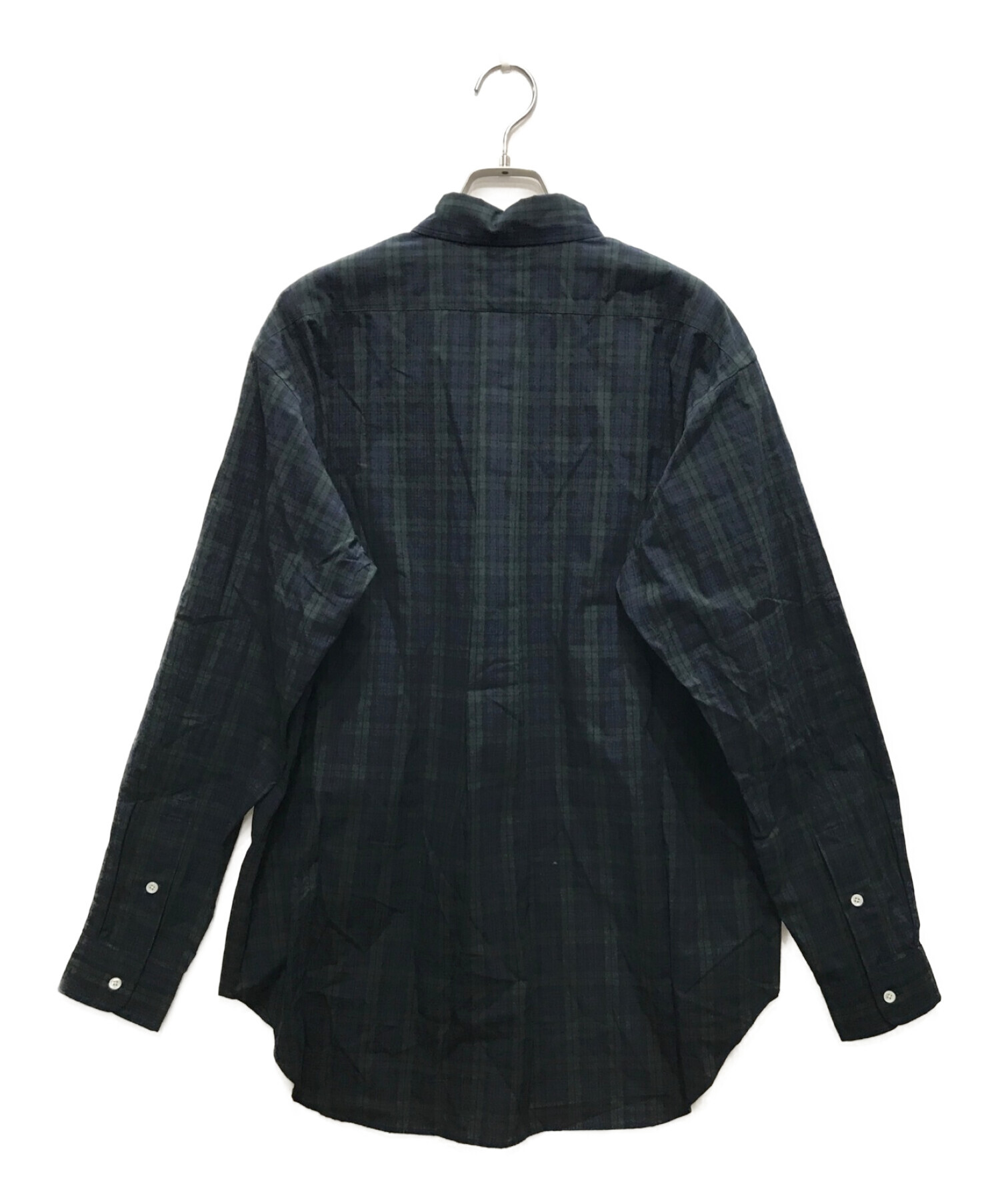 leno (リノ) BUTTON DOWN SHIRT グリーン×ネイビー サイズ:1 未使用品