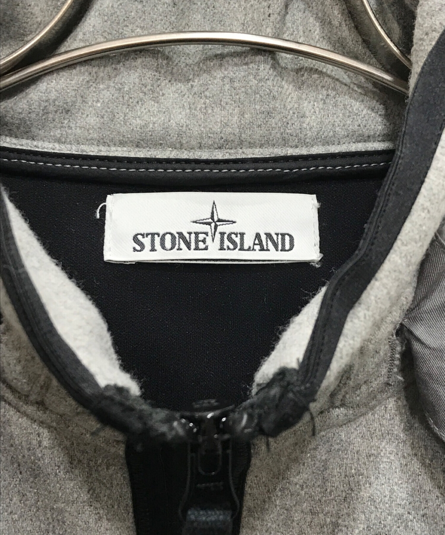STONE ISLAND (ストーンアイランド) ウールフーデッドブルゾン グレー サイズ:S