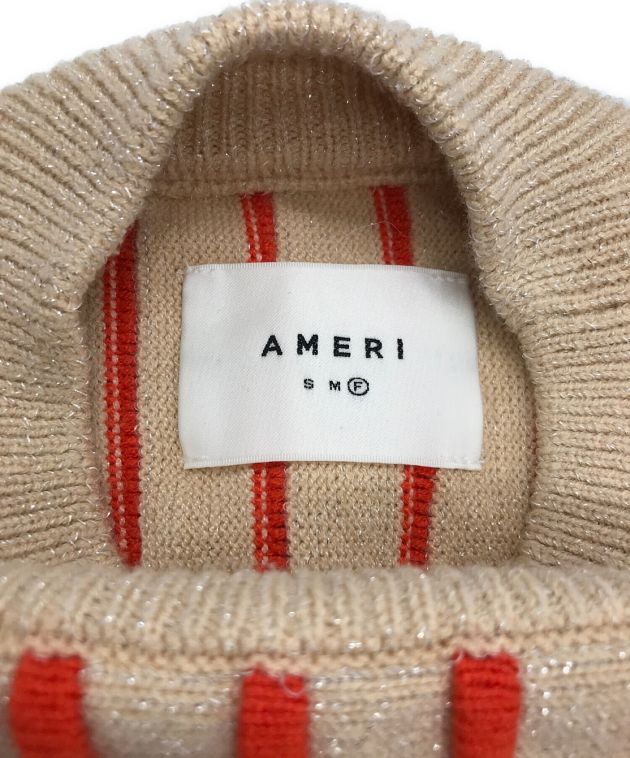 中古・古着通販】Ameri (アメリ) SWELL STRIPE KNIT ベージュ×オレンジ ...