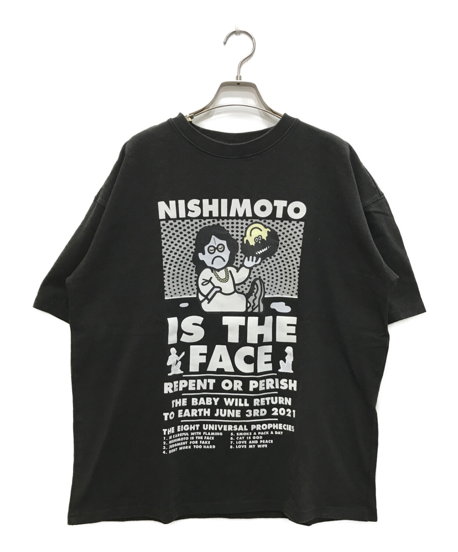 NISHIMOTO IS THE MOUTH (ニシモトイズザマウス) FACE Collaboration S/S TEE グレー サイズ:M