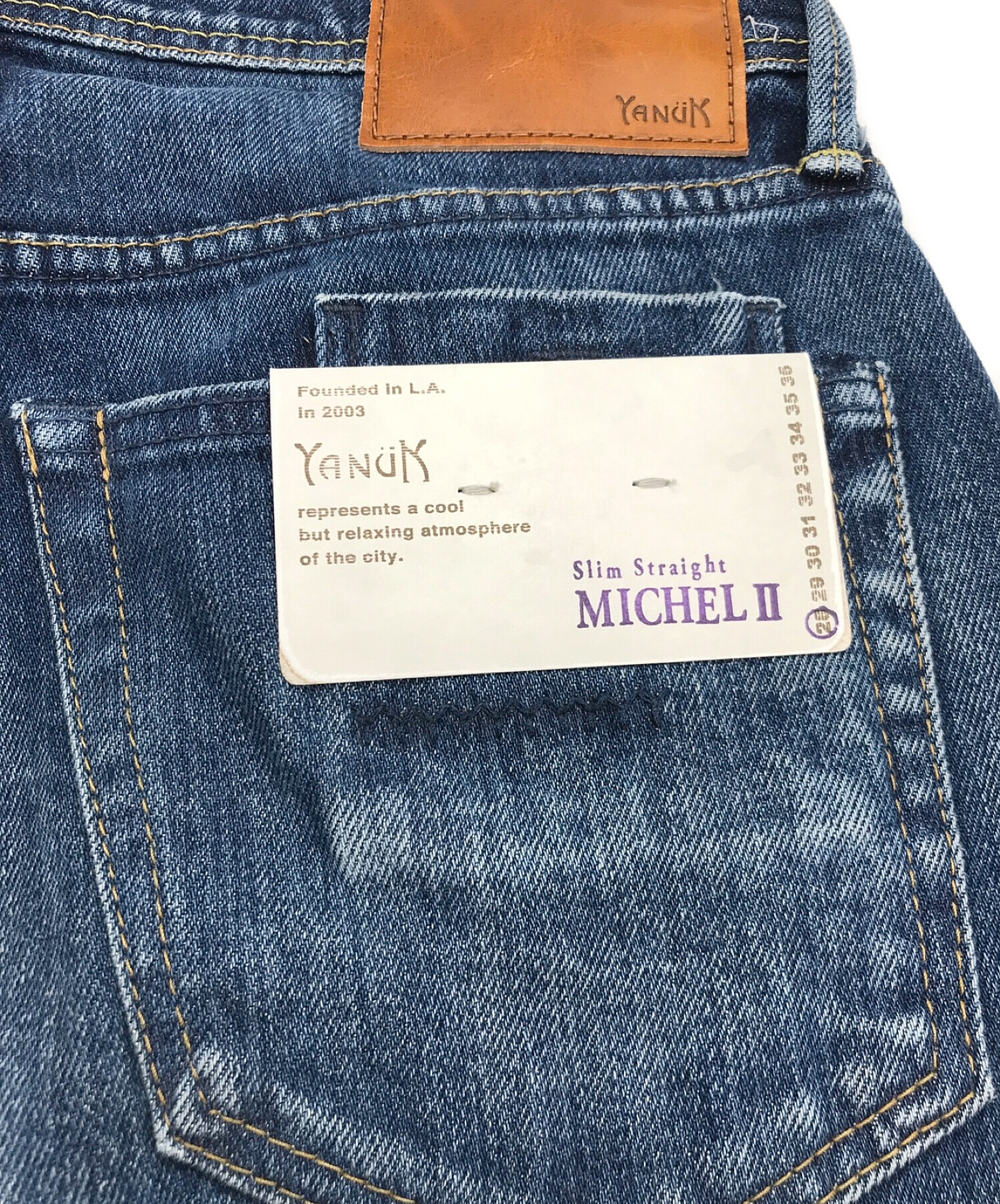 YANUK (ヤヌーク) MICHEL2 デニムパンツ/ミシェルデニムパンツ インディゴ サイズ:28 未使用品