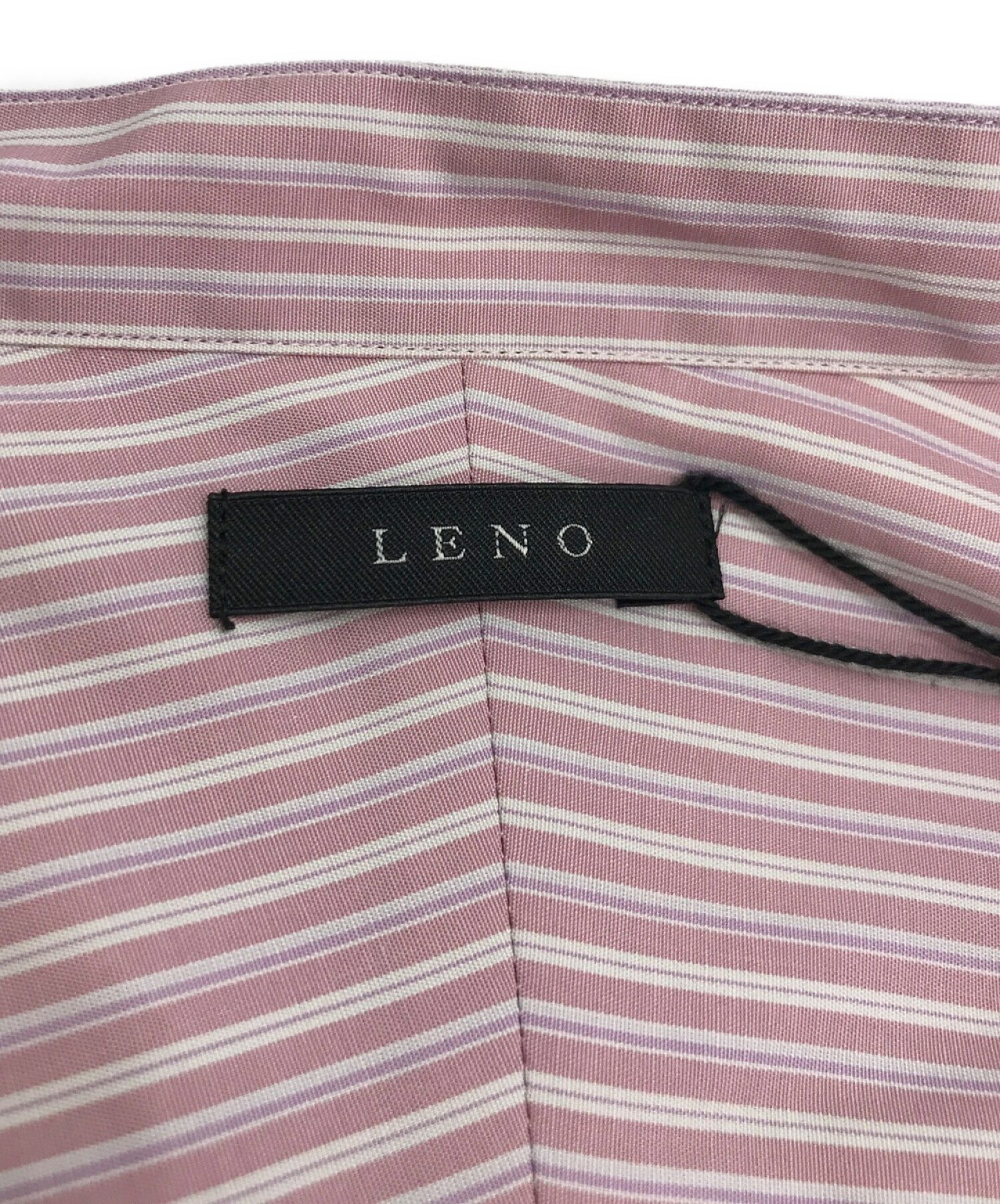 中古・古着通販】leno (リノ) BAND COLLAR SHIRT STRIPE/バンドカラーストライプシャツ ピンク サイズ:1  未使用品｜ブランド・古着通販 トレファク公式【TREFAC FASHION】スマホサイト