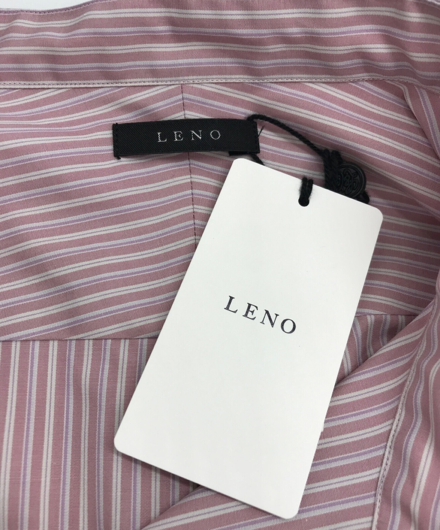 中古・古着通販】leno (リノ) BAND COLLAR SHIRT STRIPE/バンドカラーストライプシャツ ピンク サイズ:1  未使用品｜ブランド・古着通販 トレファク公式【TREFAC FASHION】スマホサイト