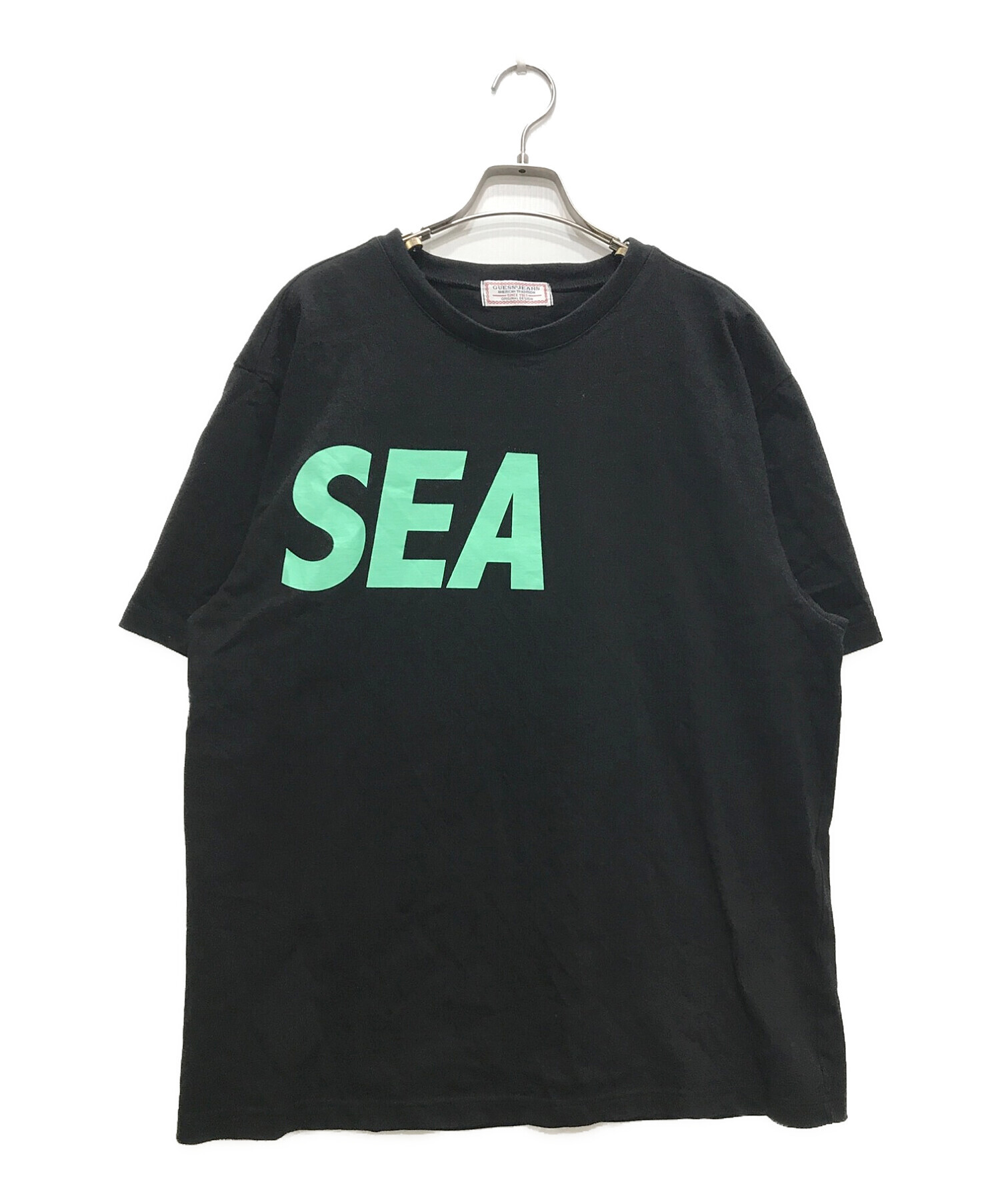 WIND AND SEA (ウィンダンシー) GUESS (ゲス) コラボTシャツ ブラック サイズ:L