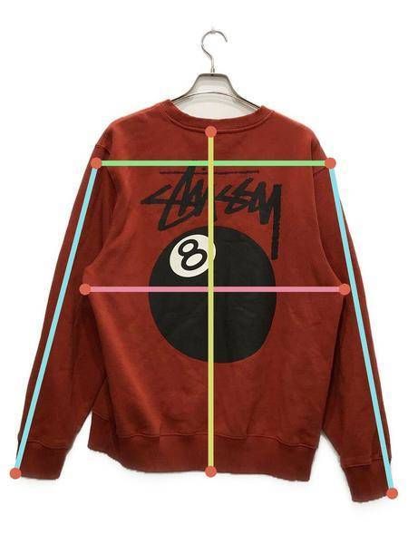 中古・古着通販】stussy (ステューシー) 8ボールプリントスウェット レッド サイズ:L｜ブランド・古着通販 トレファク公式【TREFAC  FASHION】スマホサイト