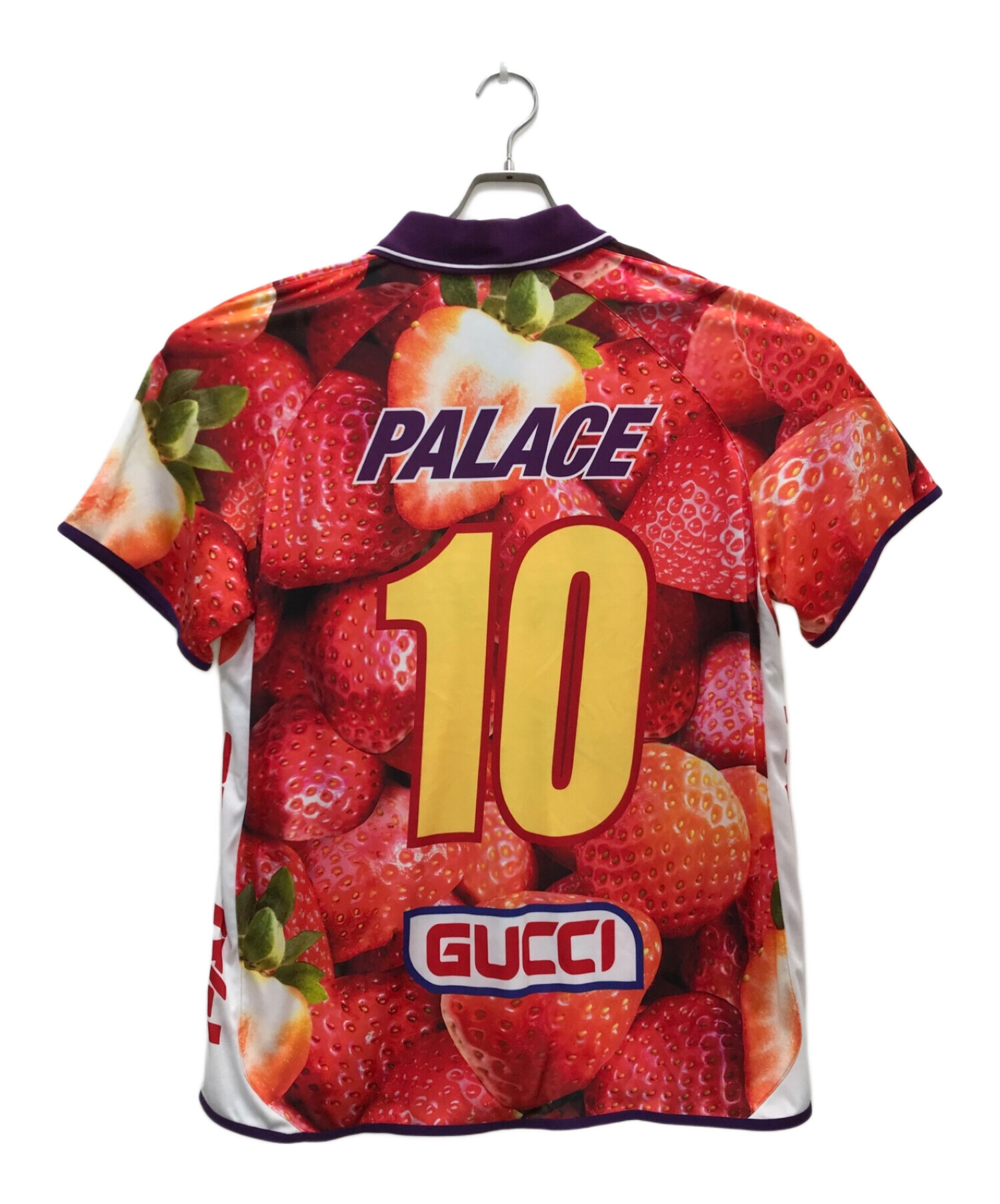 GUCCI (グッチ) PALACE (パレス) Printed Football Technical Jersey  T-Shirt/プリンテッドフットボールテクニカルジャージーTシャツ レッド サイズ:XL