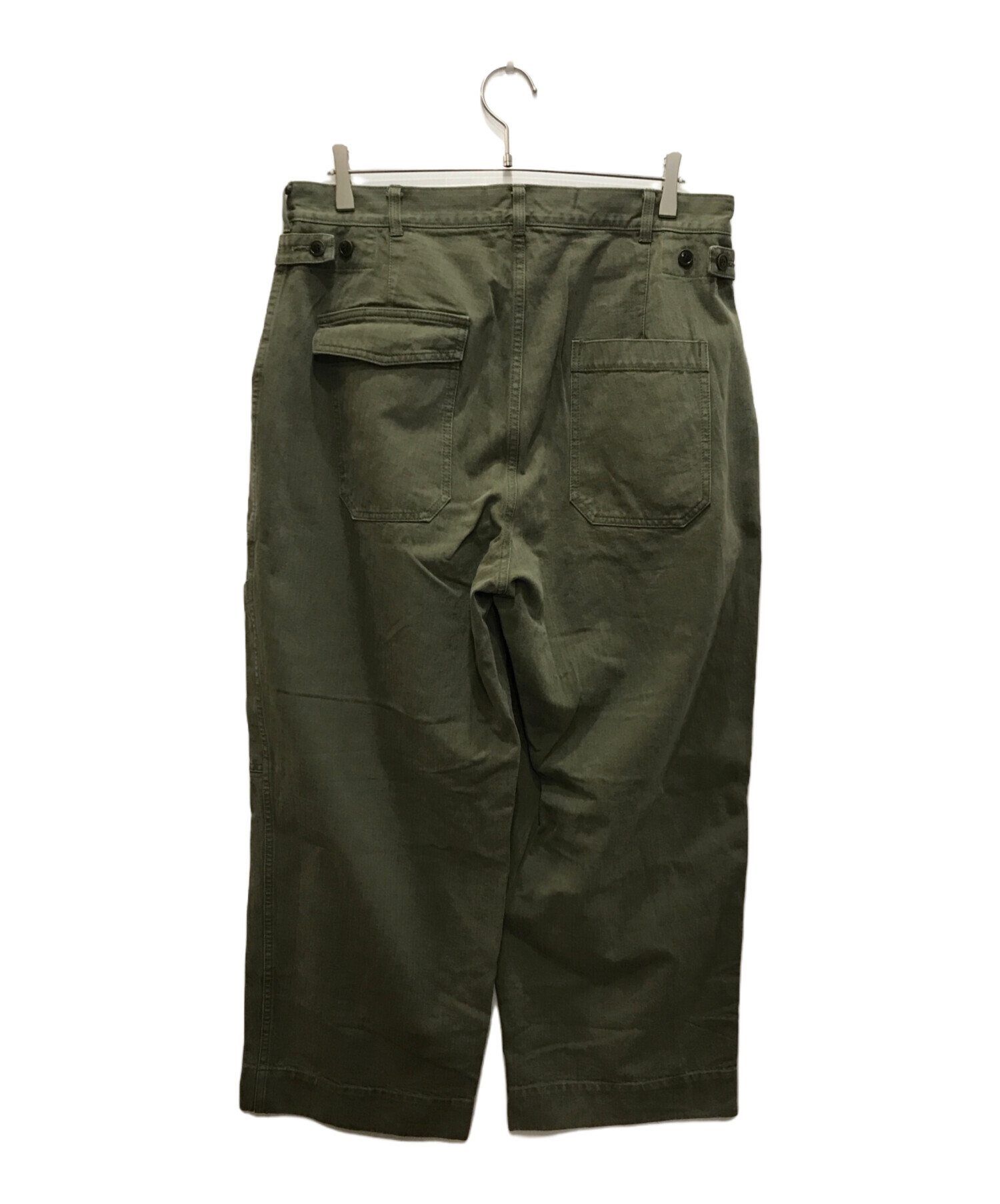 A.PRESSE (アプレッセ) USAF Hemmed Bottoms/ミリタリー ワイドパンツ オリーブ サイズ:3