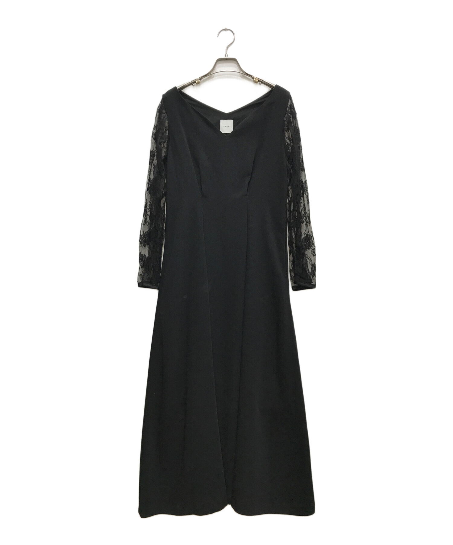 中古・古着通販】Ameri (アメリ) LACE SLEEVE REFINED DRESS/レーススリーブリフェニッドドレス ブラック  サイズ:表記無｜ブランド・古着通販 トレファク公式【TREFAC FASHION】スマホサイト