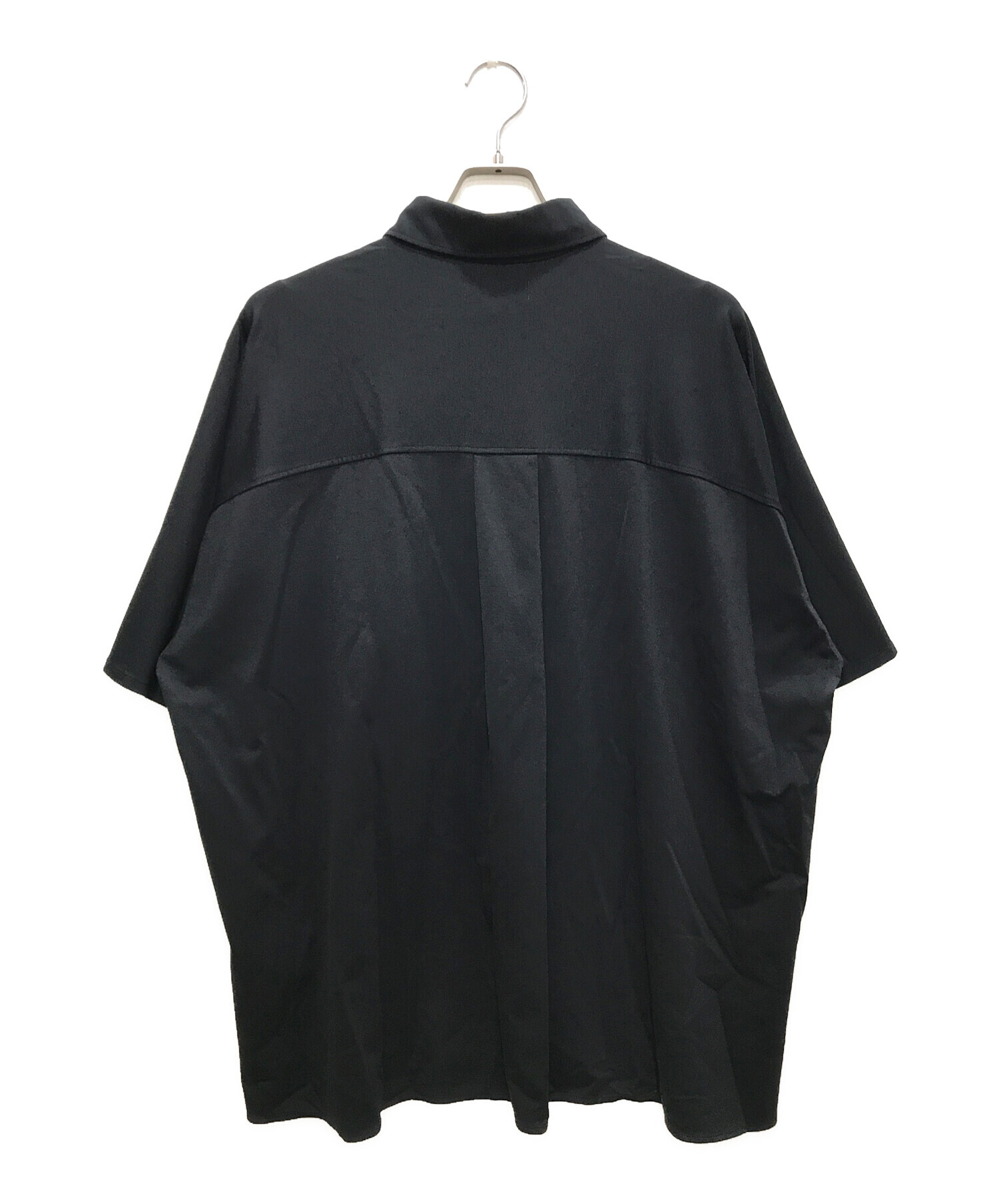 Graphpaper (グラフペーパー) Viscose Ponte S/S Yoke Sleeve Shirt/ビスコース ポンチ ヨーク スリーブ  シャツ ネイビー サイズ:F