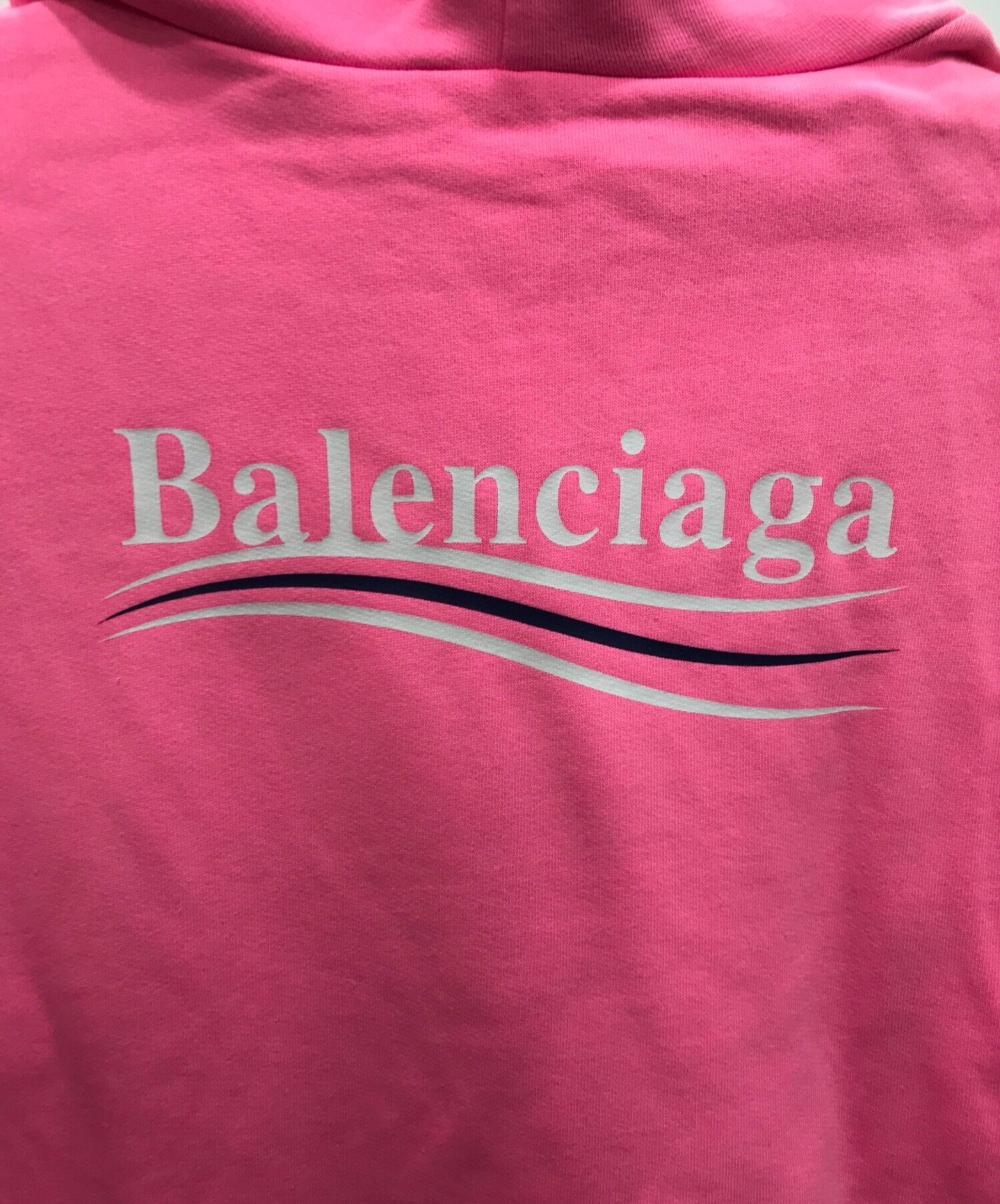 中古・古着通販】BALENCIAGA (バレンシアガ) MEDIUM FIT HOODIE/キャンペーンロゴプリントプルオーバーパーカー ピンク  サイズ:XS｜ブランド・古着通販 トレファク公式【TREFAC FASHION】スマホサイト