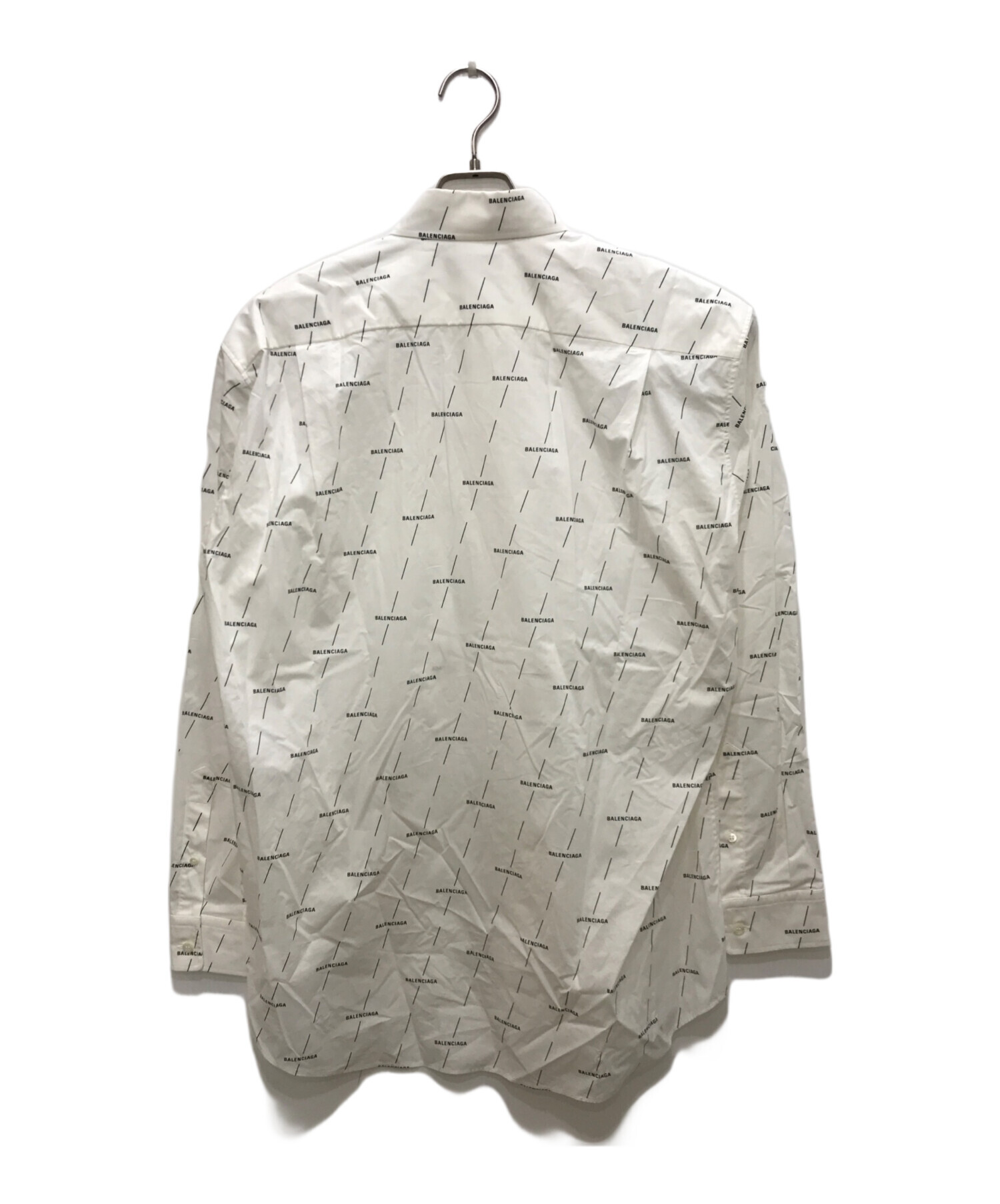 中古・古着通販】BALENCIAGA (バレンシアガ) ALL OVER LOGO SHIRT ホワイト×ブラック サイズ:37｜ブランド・古着通販  トレファク公式【TREFAC FASHION】スマホサイト