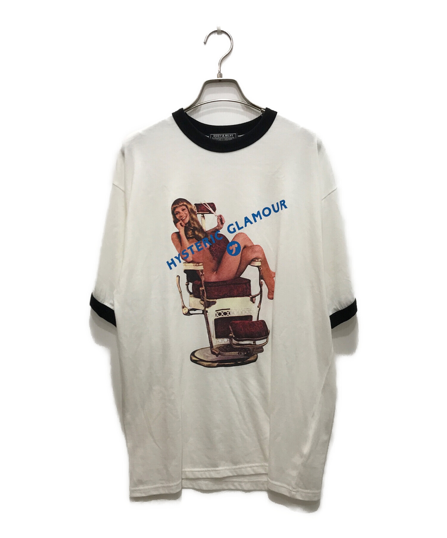 Hysteric Glamour (ヒステリックグラマー) HYSTERIC HAIR CUT Tシャツ/リンガーTシャツ ホワイト サイズ:XL