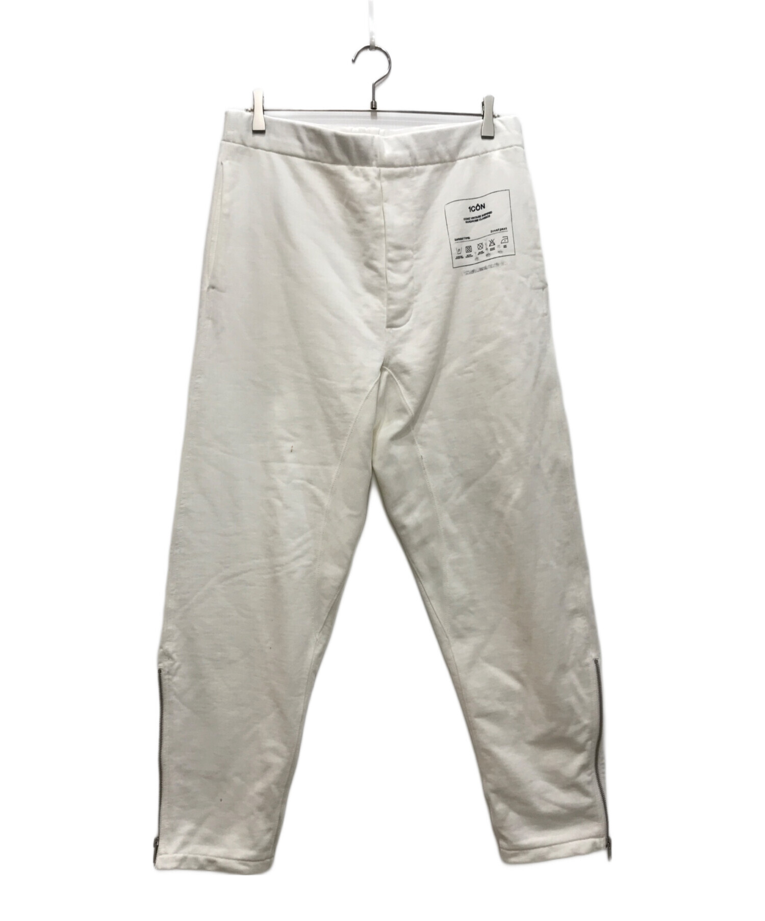 中古・古着通販】Maison Margiela (メゾンマルジェラ) 1CON SWEAT PANTS/アイコン裾ジップスウェットロングパンツ  ホワイト サイズ:44｜ブランド・古着通販 トレファク公式【TREFAC FASHION】スマホサイト