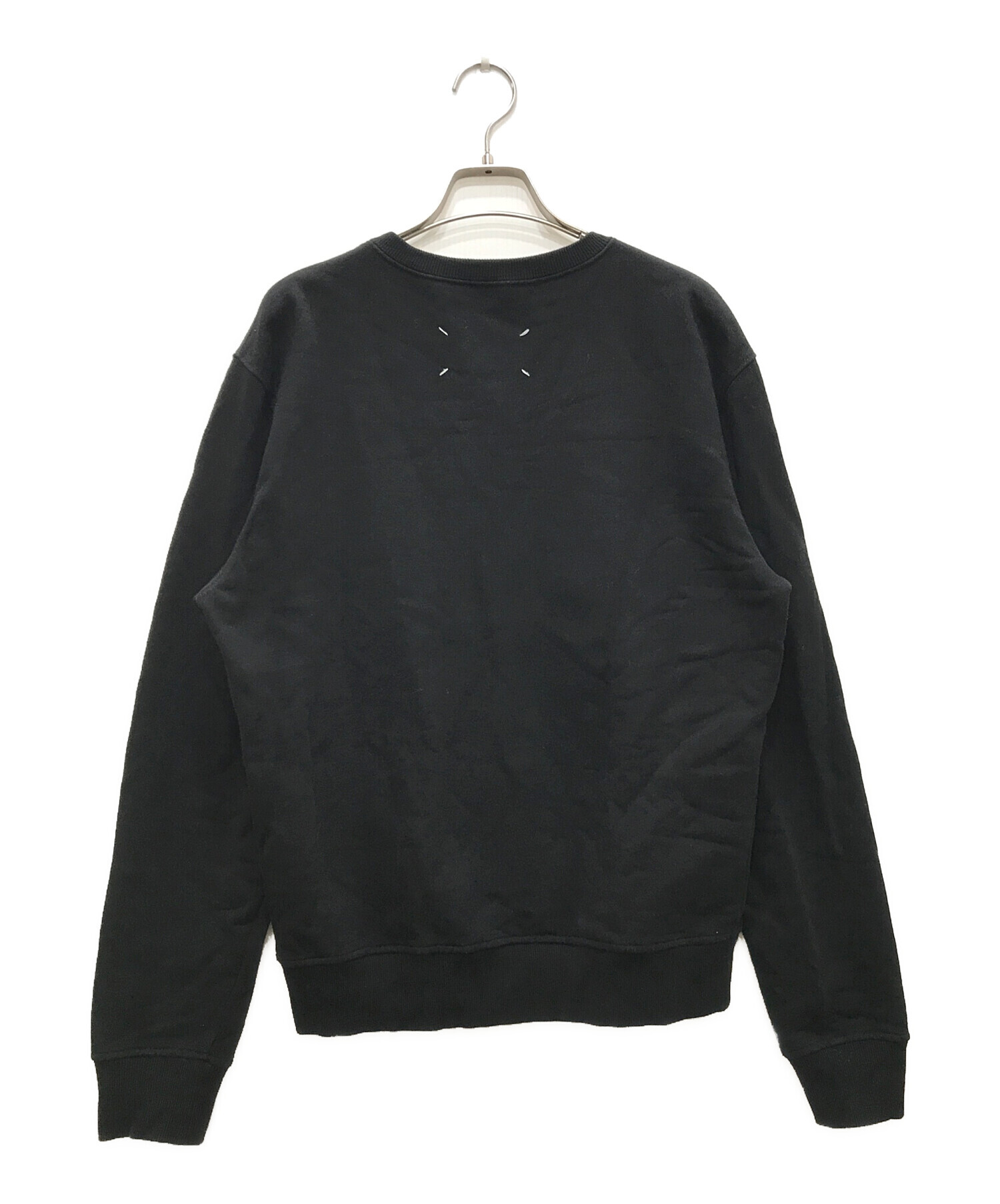 中古・古着通販】Maison Margiela (メゾンマルジェラ) TAPE LOGO PRINT SWEATSHIRT/21SS テープロゴ  プリント スウェット クルーネックトレーナー ブラック サイズ:46｜ブランド・古着通販 トレファク公式【TREFAC FASHION】スマホサイト