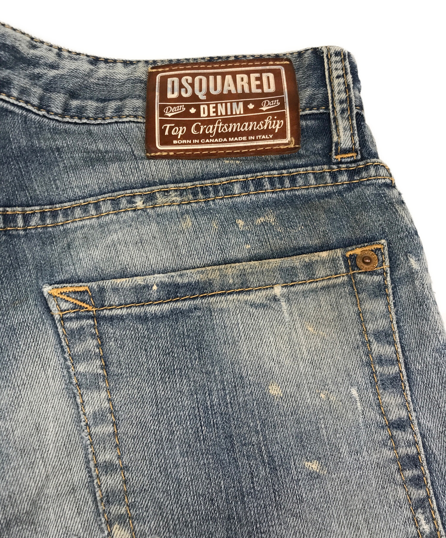 中古・古着通販】DSQUARED2 (ディースクエアード) ダメージリペア加工デニムパンツ インディゴ サイズ:44｜ブランド・古着通販  トレファク公式【TREFAC FASHION】スマホサイト