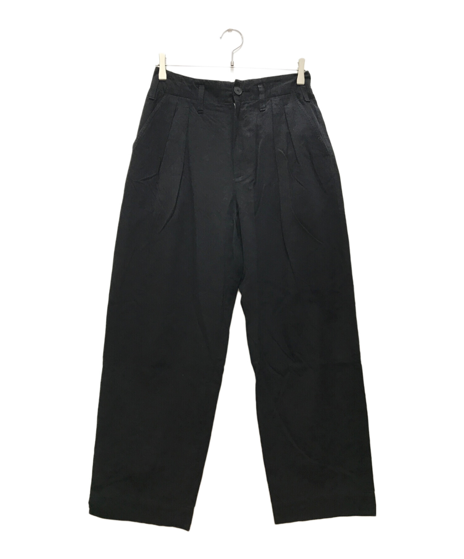 中古・古着通販】AURALEE (オーラリー) SUPER FINE WOOL COTTON TWILL SLACKS/ スーパーファインウールコットンツイルスラックス ブラック サイズ:3｜ブランド・古着通販 トレファク公式【TREFAC FASHION】スマホサイト