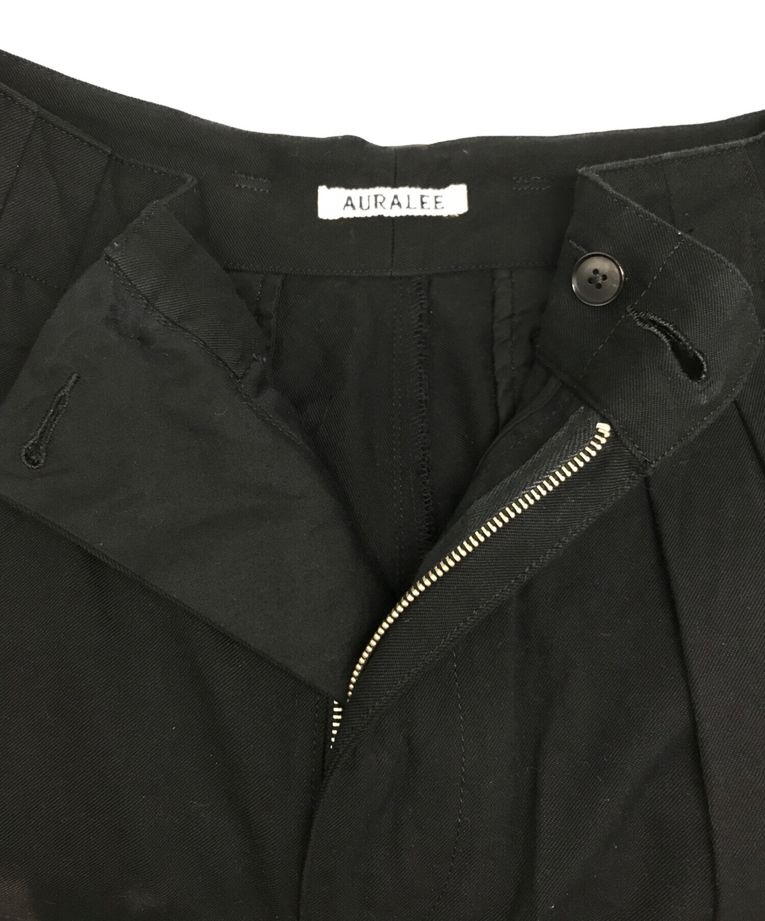 中古・古着通販】AURALEE (オーラリー) SUPER FINE WOOL COTTON TWILL SLACKS/ スーパーファインウールコットンツイルスラックス ブラック サイズ:3｜ブランド・古着通販 トレファク公式【TREFAC FASHION】スマホサイト