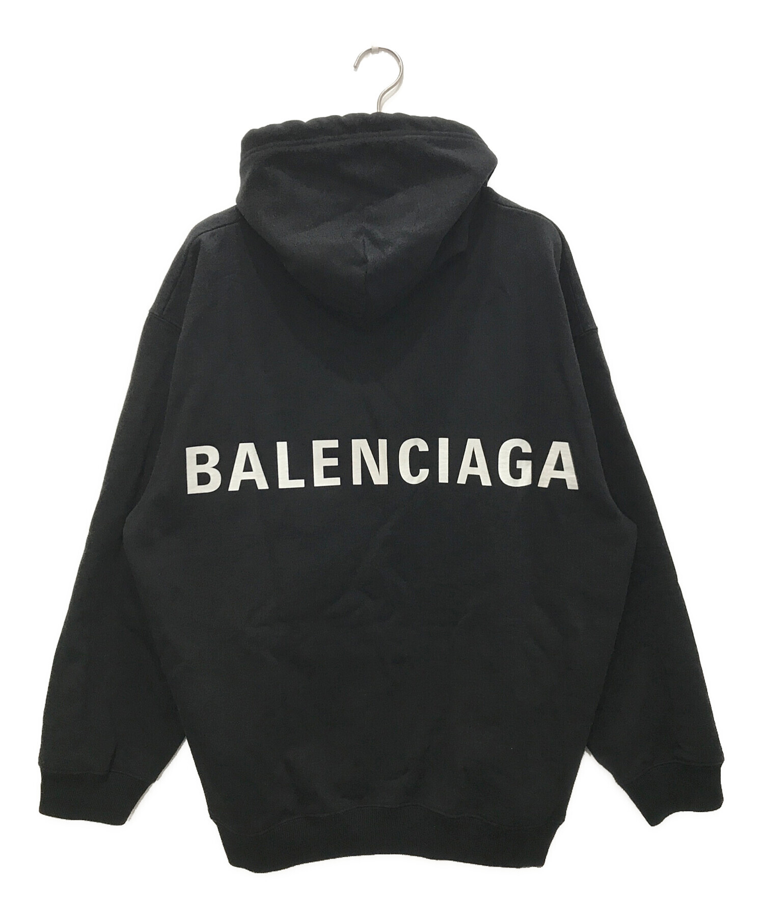 中古・古着通販】BALENCIAGA (バレンシアガ) バックロゴプリントプルオーバーパーカー ブラック サイズ:M｜ブランド・古着通販  トレファク公式【TREFAC FASHION】スマホサイト