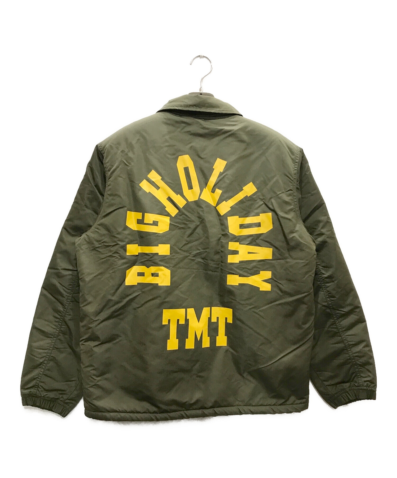 TMT (ティーエムティー) BIG LOGO NYLON BOA JACKET/ビッグ ロゴ ナイロン ボア ジャケット オリーブ サイズ:Ⅿ