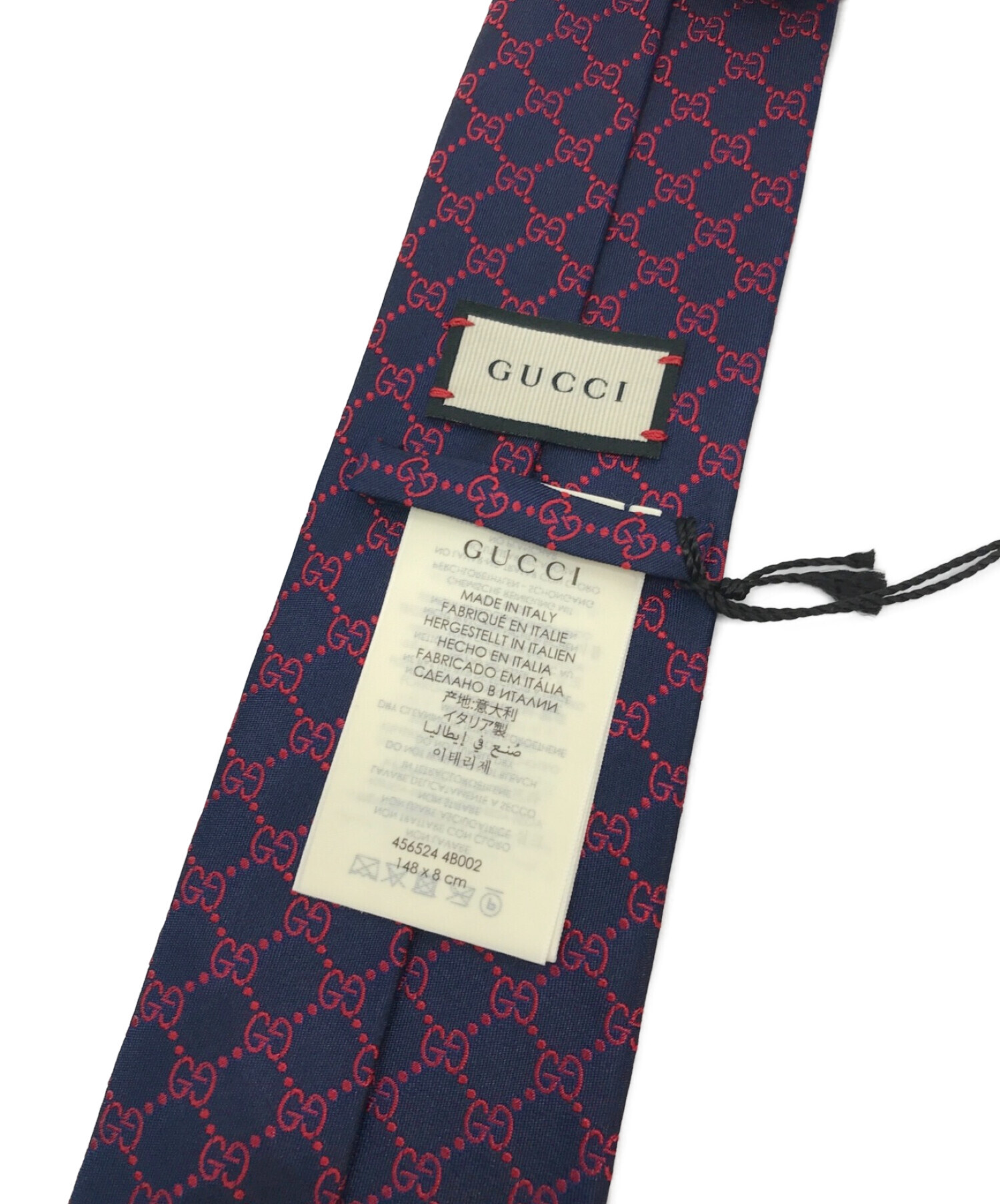 中古・古着通販】GUCCI (グッチ) GGロゴネクタイ ネイビー サイズ:- 未