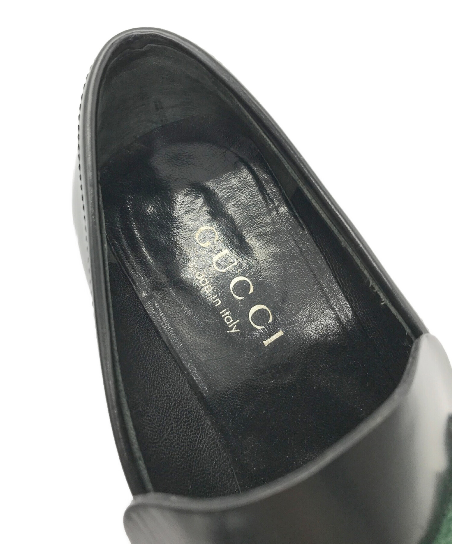 GUCCI (グッチ) スクエアトゥシェリーラインビットローファー ブラック サイズ:SIZE 35 1/2C