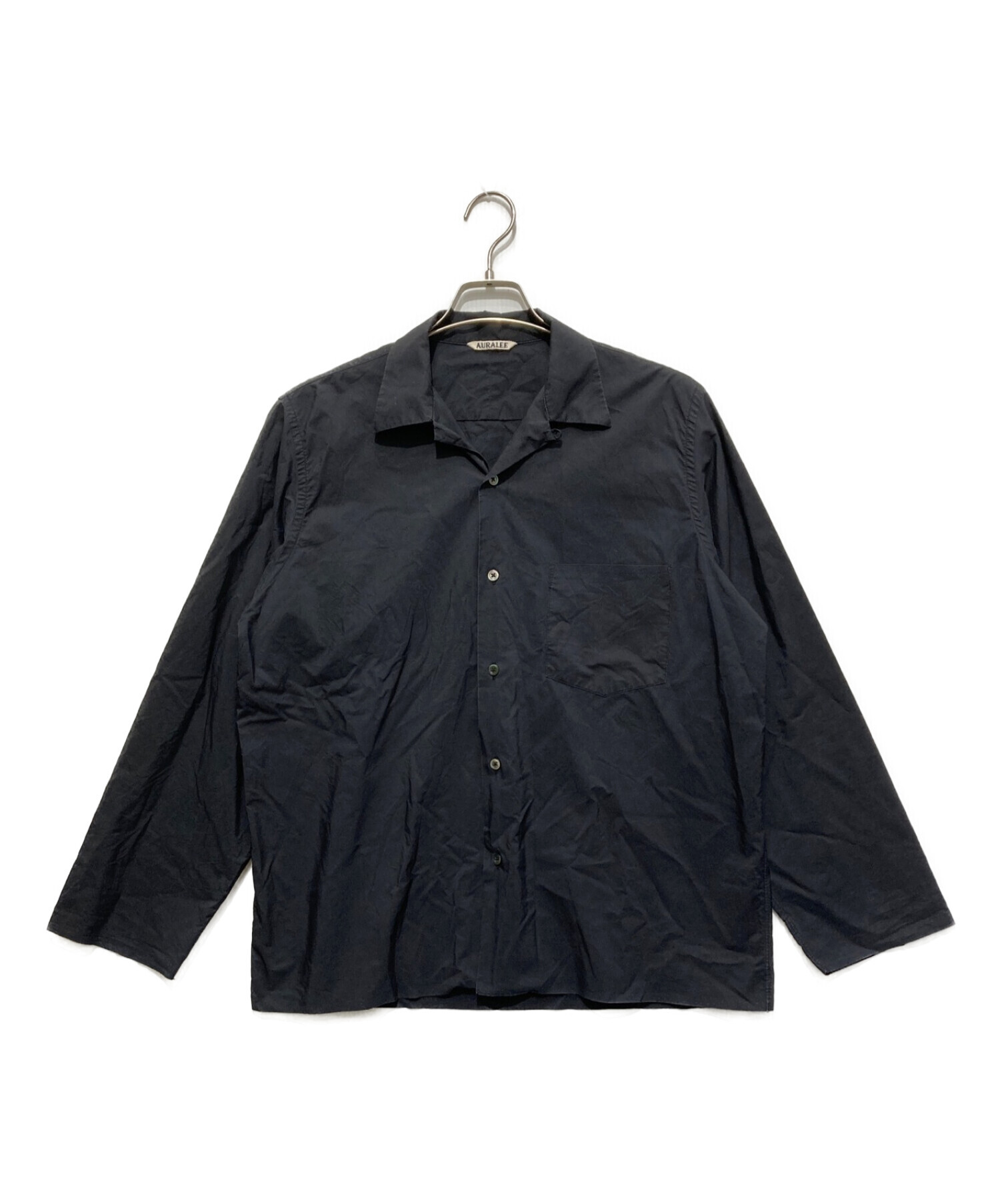 AURALEE (オーラリー) SELVEDGE WEATHER CLOTH SHIRTS ブラック サイズ:SIZE 4