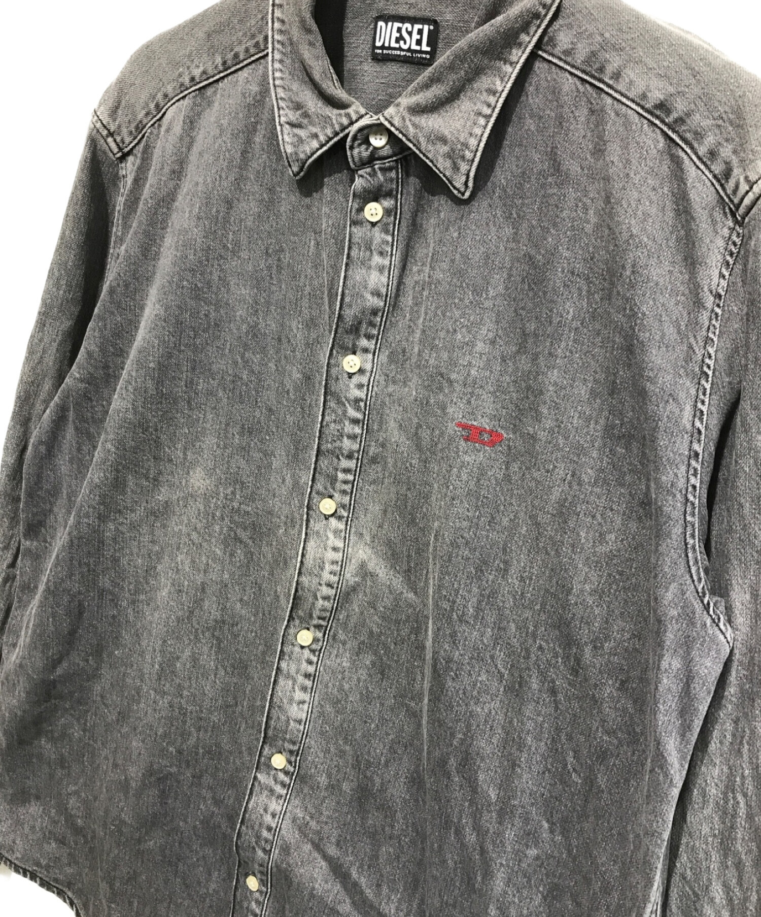 中古・古着通販】DIESEL (ディーゼル) デニムシャツ グレー サイズ