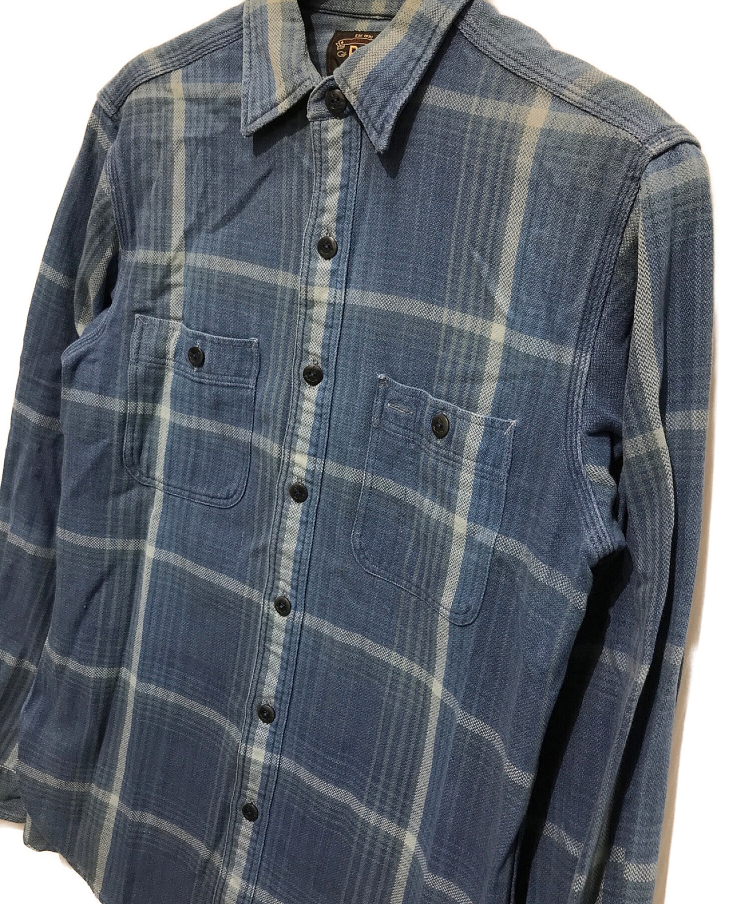 RRL (ダブルアールエル) フランネルシャツ ブルー サイズ:SIZE S