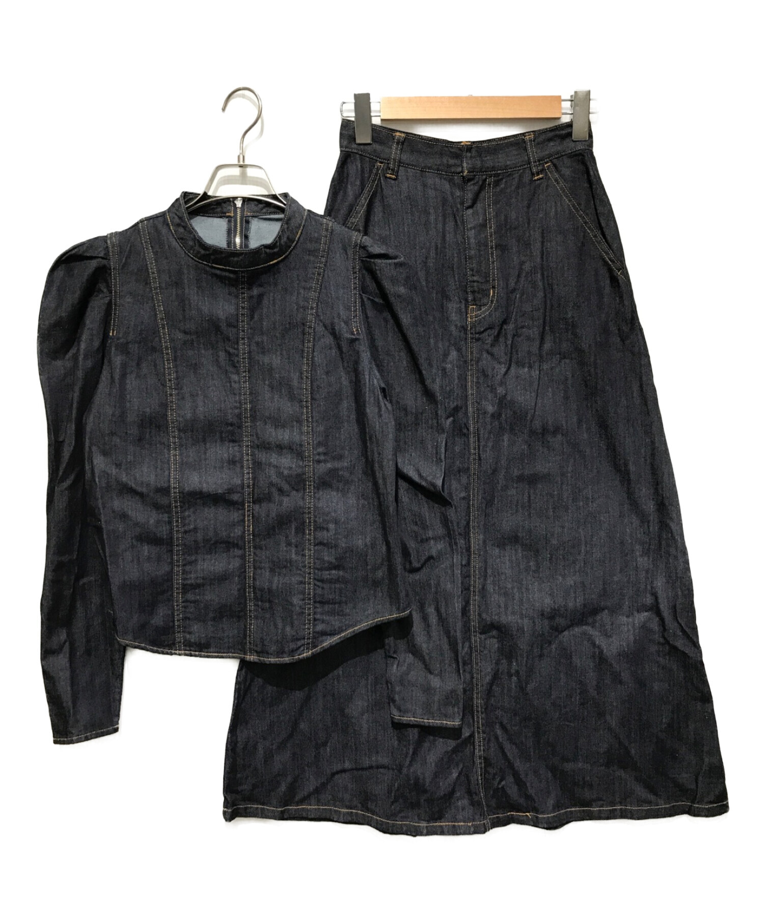 Ameri (アメリ) POWER SHOULDER DENIM SET UP インディゴ サイズ:SIZE S