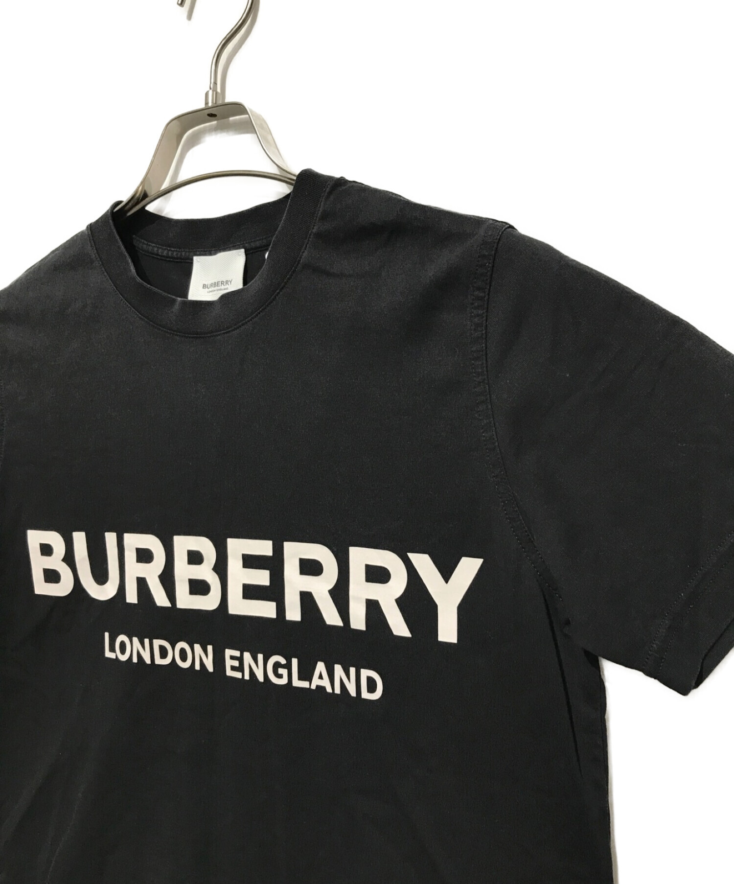 BURBERRY LONDON (バーバリー ロンドン) ロゴプリントブラックTシャツ ブラック サイズ:SIZE S