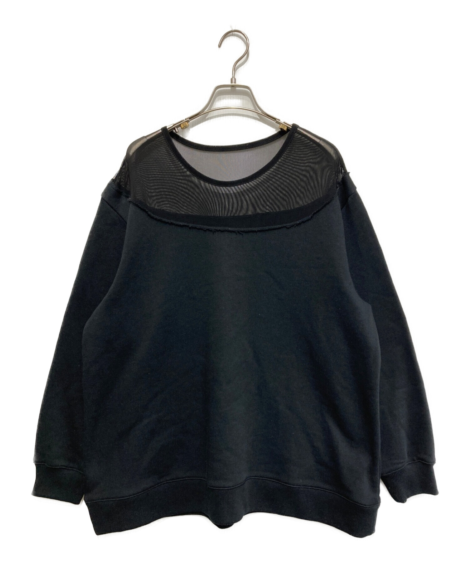 MM6 Maison Margiela (エムエムシックス メゾンマルジェラ) オーバーサイズ切替スウェット ブラック サイズ:SIZE XS