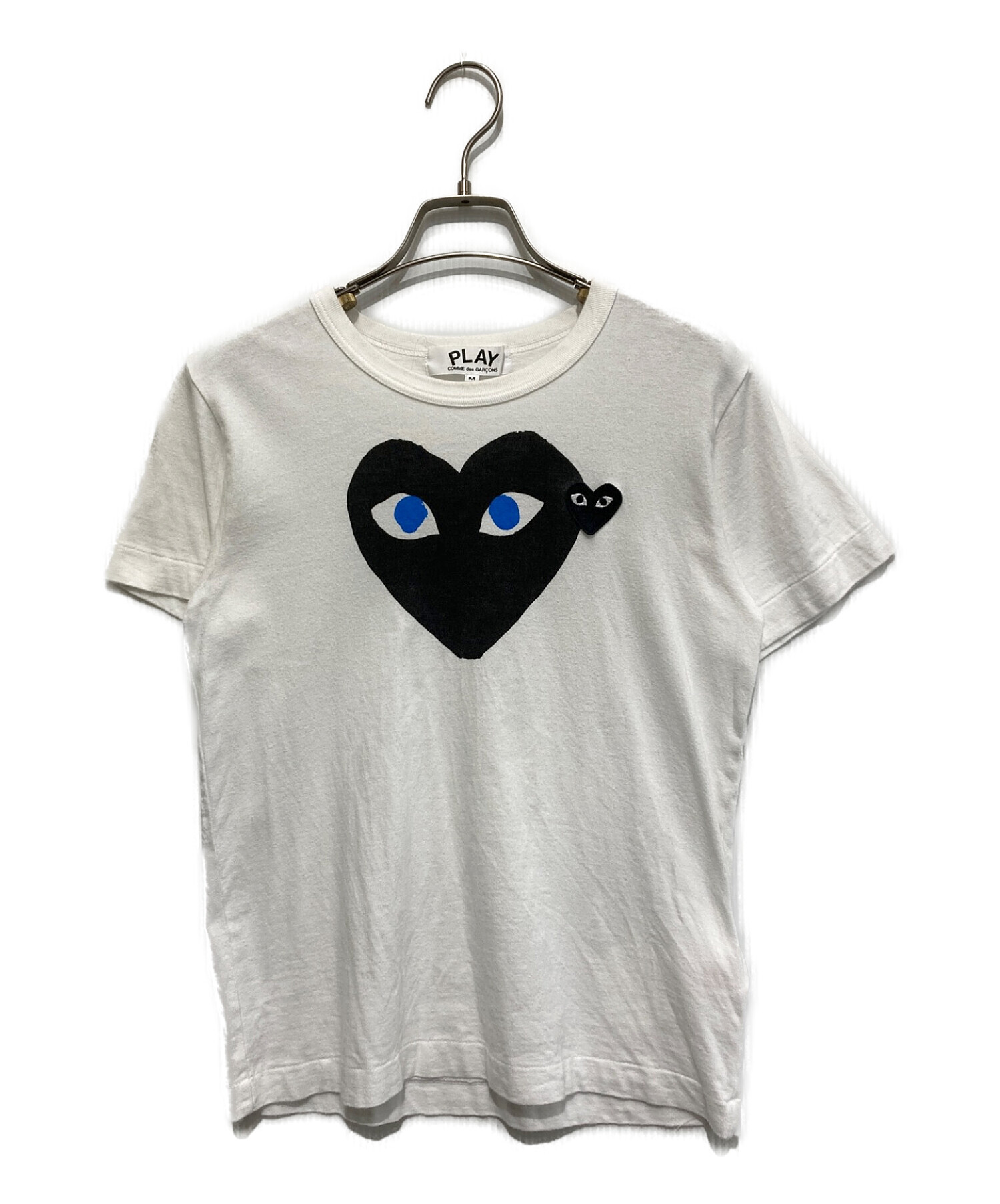 PLAY COMME des GARCONS (プレイ コムデギャルソン) ハートロゴプリントTシャツ ホワイト サイズ:SIZE M