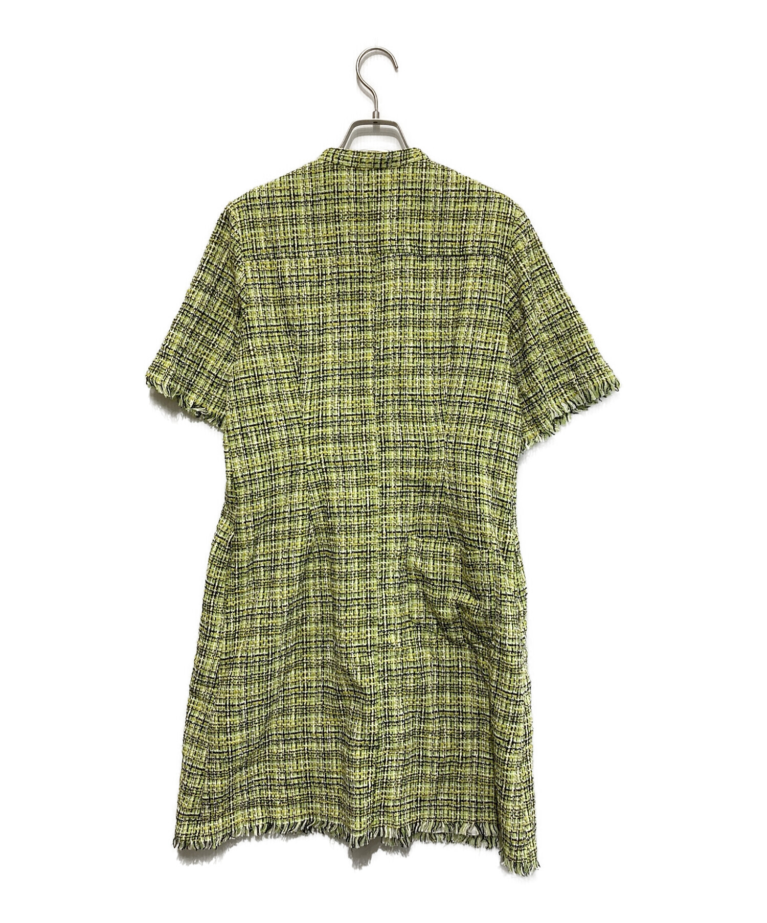 LE CIEL BLEU (ルシェルブルー) Tweed Mini Shirt Dress ライトグリーン サイズ:SIZE 38