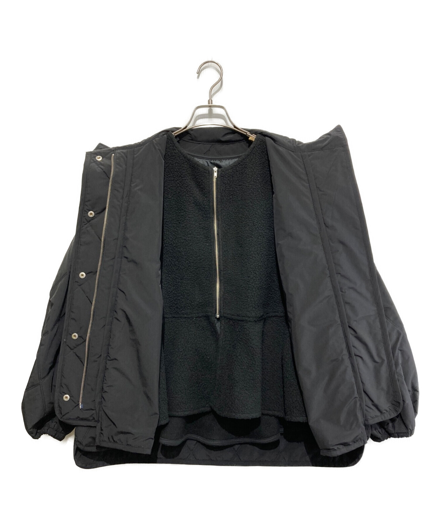 CADUNE (カデュネ) ペプラムベスト付きキルティングコート ブラック サイズ:36