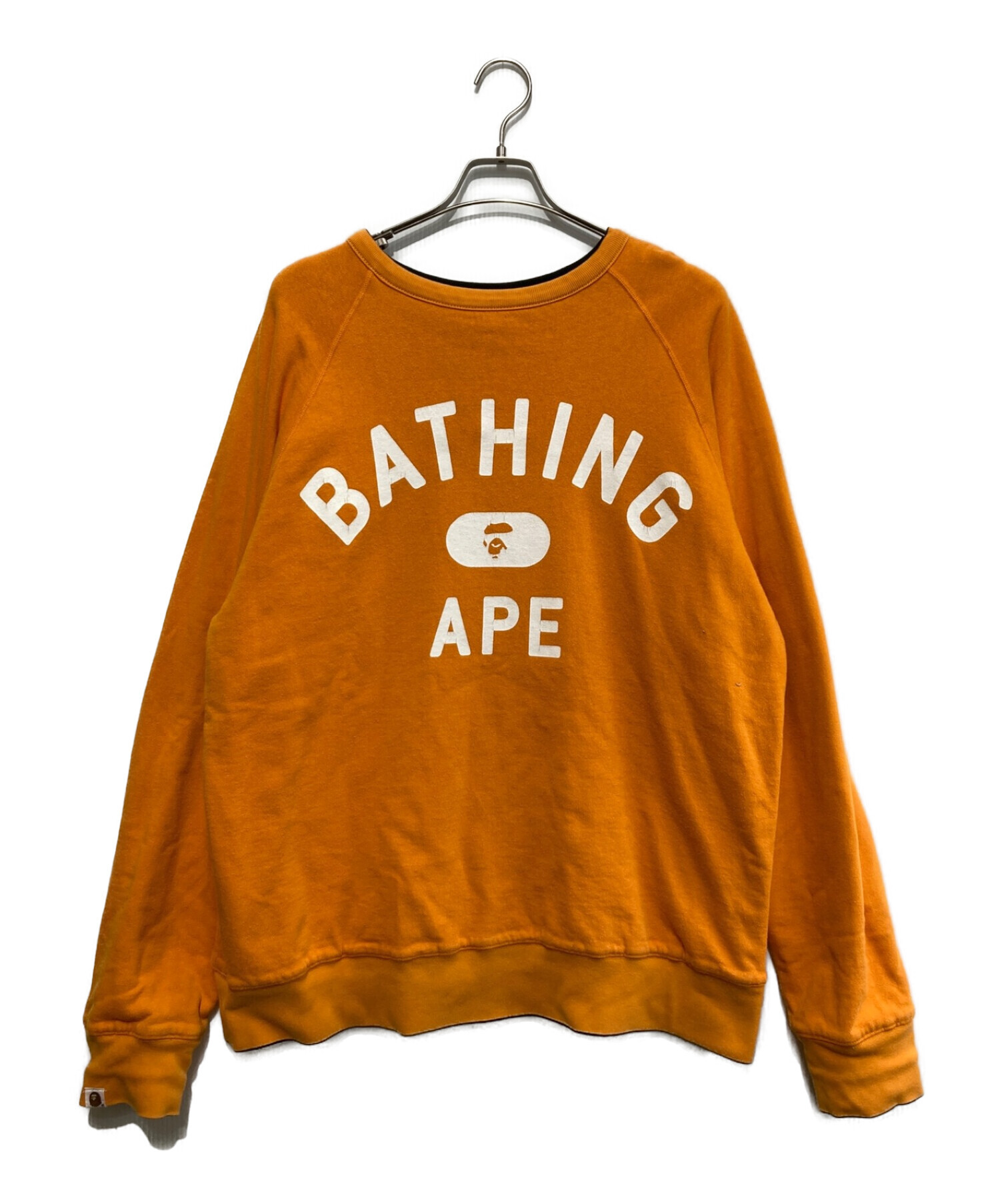 A BATHING APE (ア ベイシング エイプ) 4面プリントスウェット ブラック×オレンジ サイズ:SIZE XL