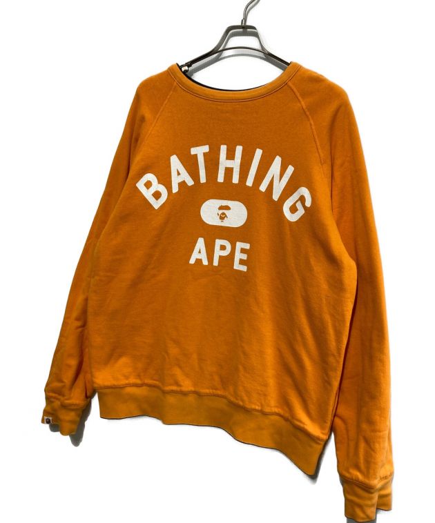 A BATHING APE (ア ベイシング エイプ) 4面プリントスウェット ブラック×オレンジ サイズ:SIZE XL