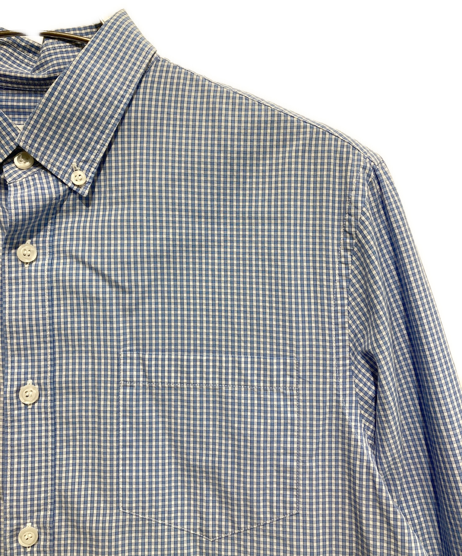 PRADA (プラダ) ボタンダウンチェックシャツ ブルー×ホワイト サイズ:SIZE 41