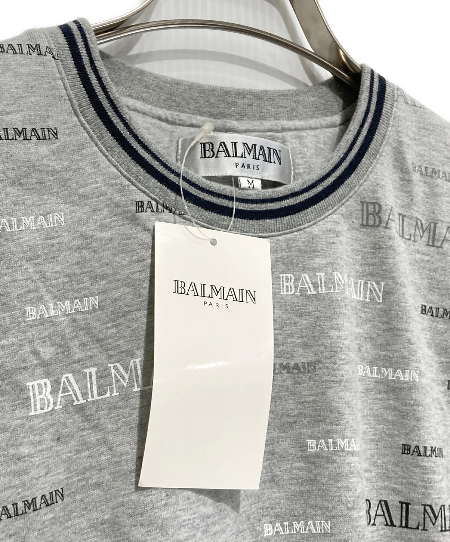 中古・古着通販】BALMAIN (バルマン) Tシャツ グレー サイズ:SIZE M 未