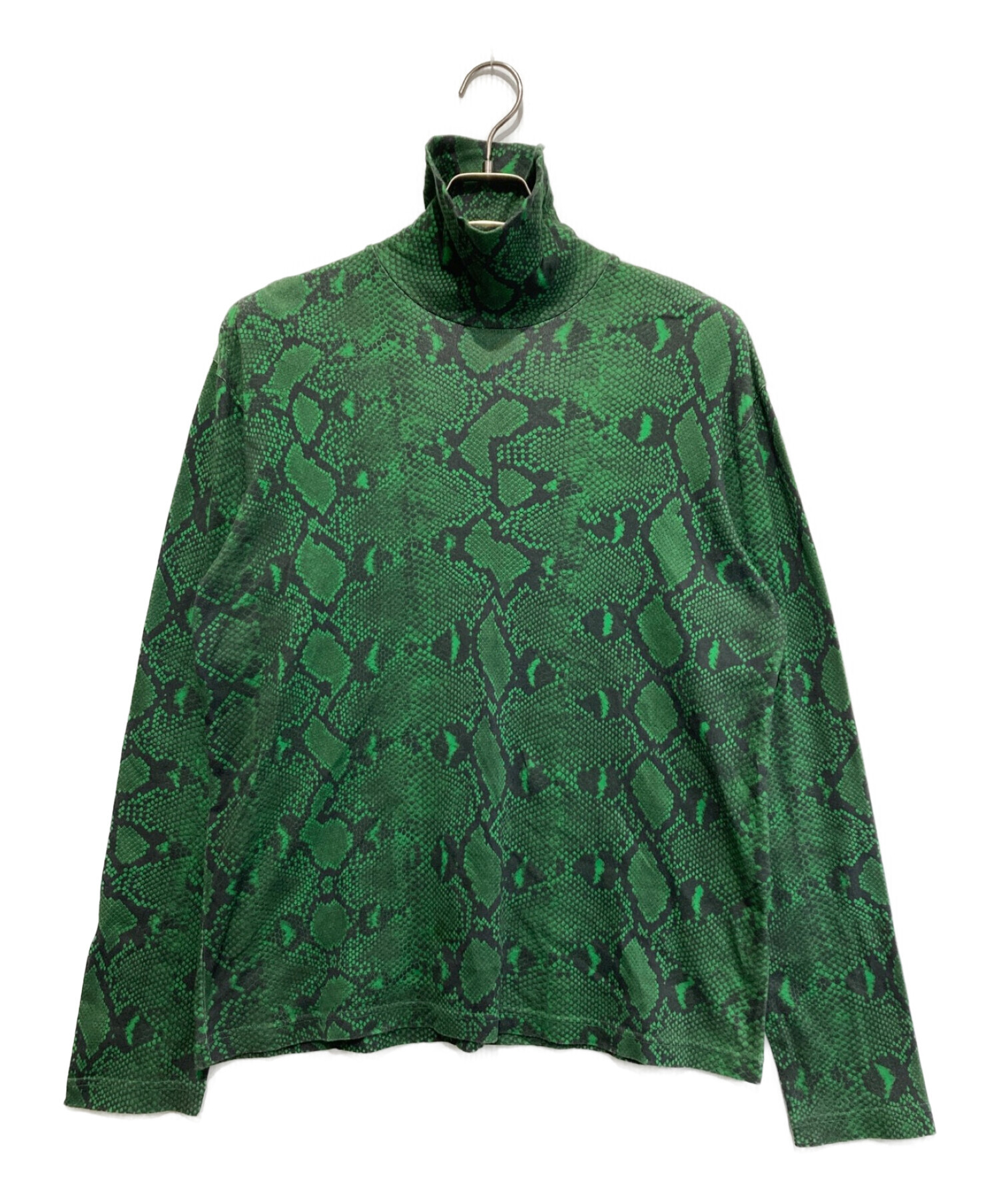 JOHN LAWRENCE SULLIVAN (ジョンローレンスサリバン) PYTHON PRINTED COTTON TURTLE NECK TOP  グリーン サイズ:SIZE L