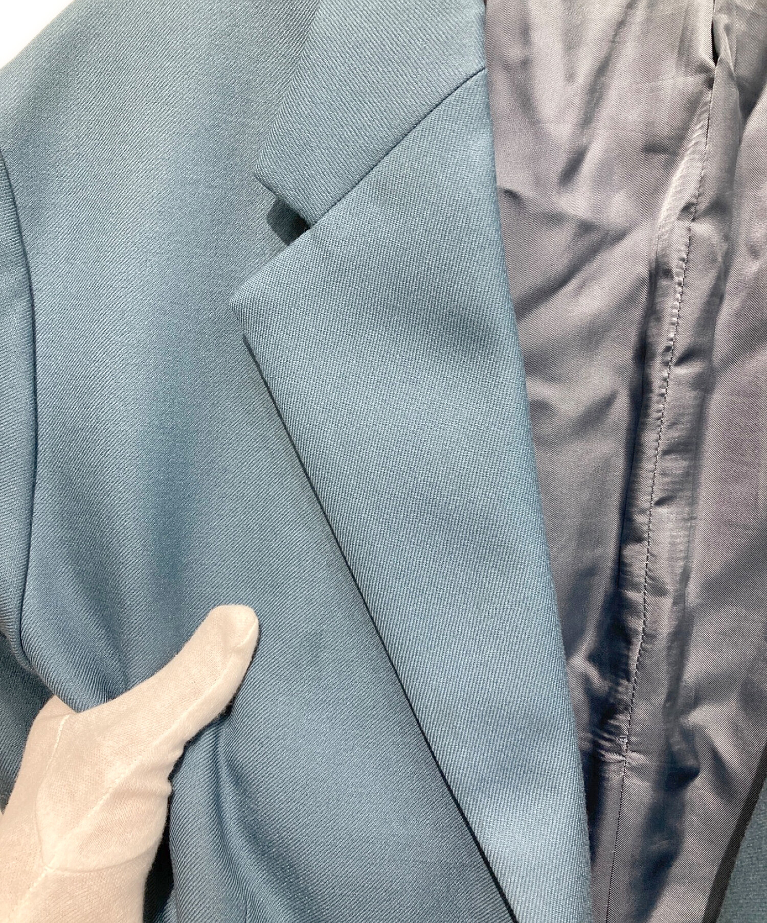 DAIRIKU (ダイリク) Long wool tailored jacket スカイブルー サイズ:SIZE L