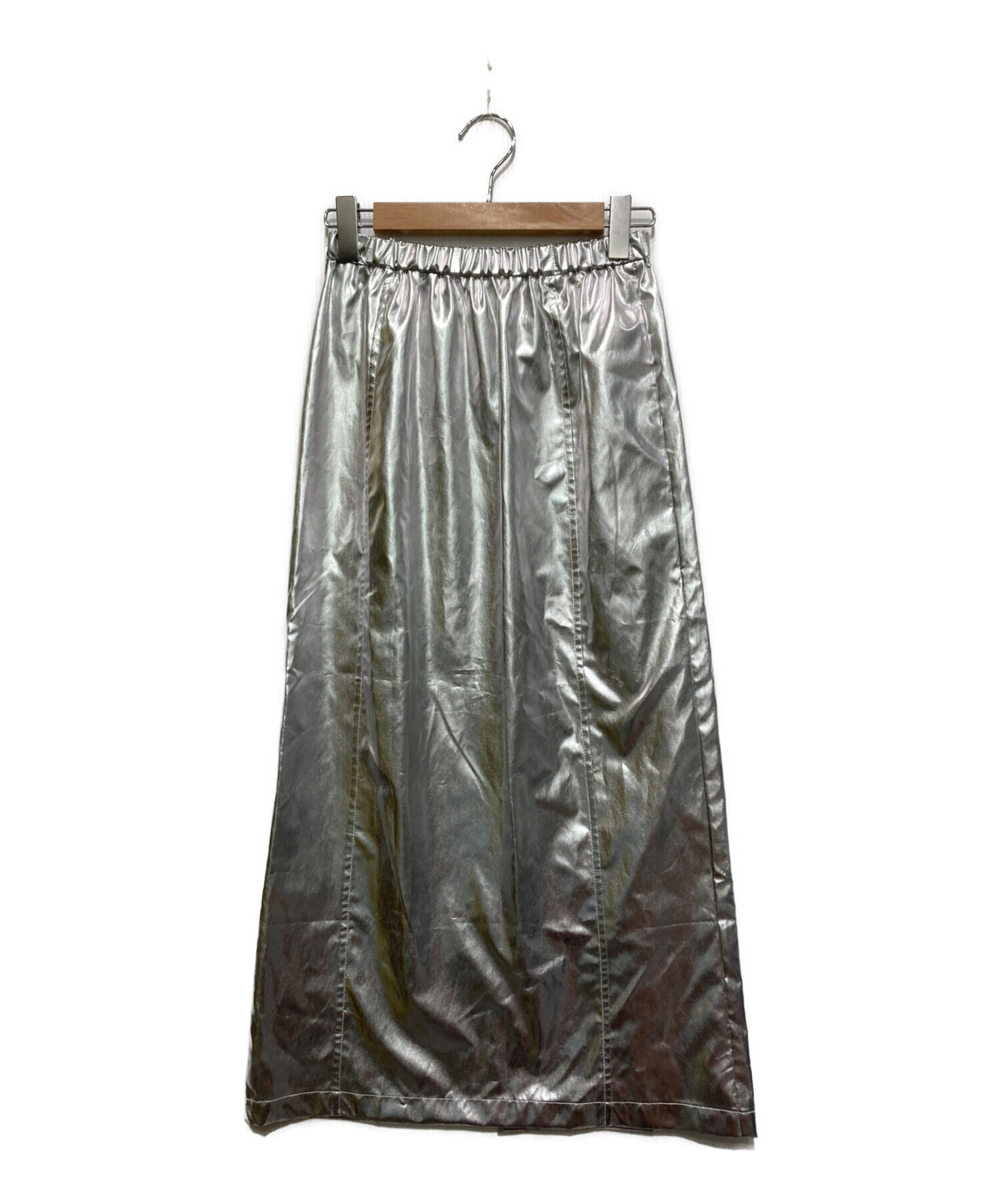MAISON SPECIAL (メゾンスペシャル) メタリックワッシャータイトスカート シルバー サイズ:SIZE FREE