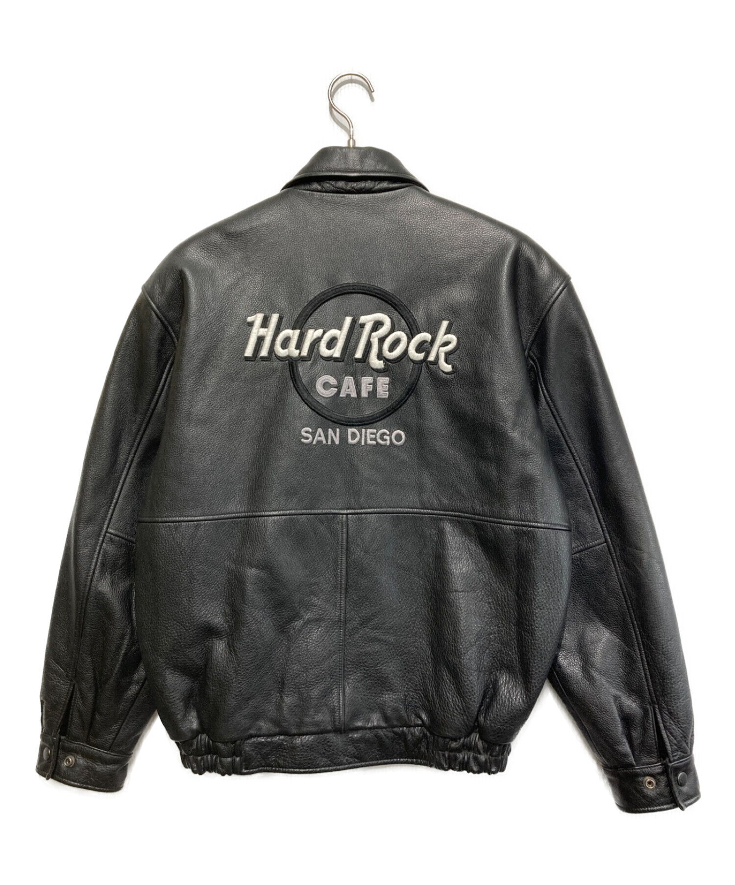 正規品HOTHard Rock Cafeレザージャケット ロゴ刺繍 袖着可能 ブラック ジャケット・アウター