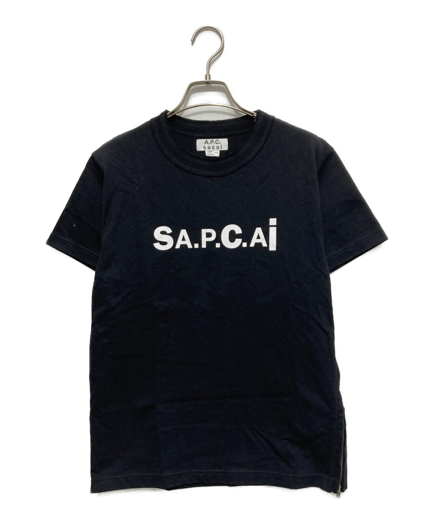 TシャツvapoXXS　SACAI x APC Tシャツ　黒　新品　アーペーセー　サカイ