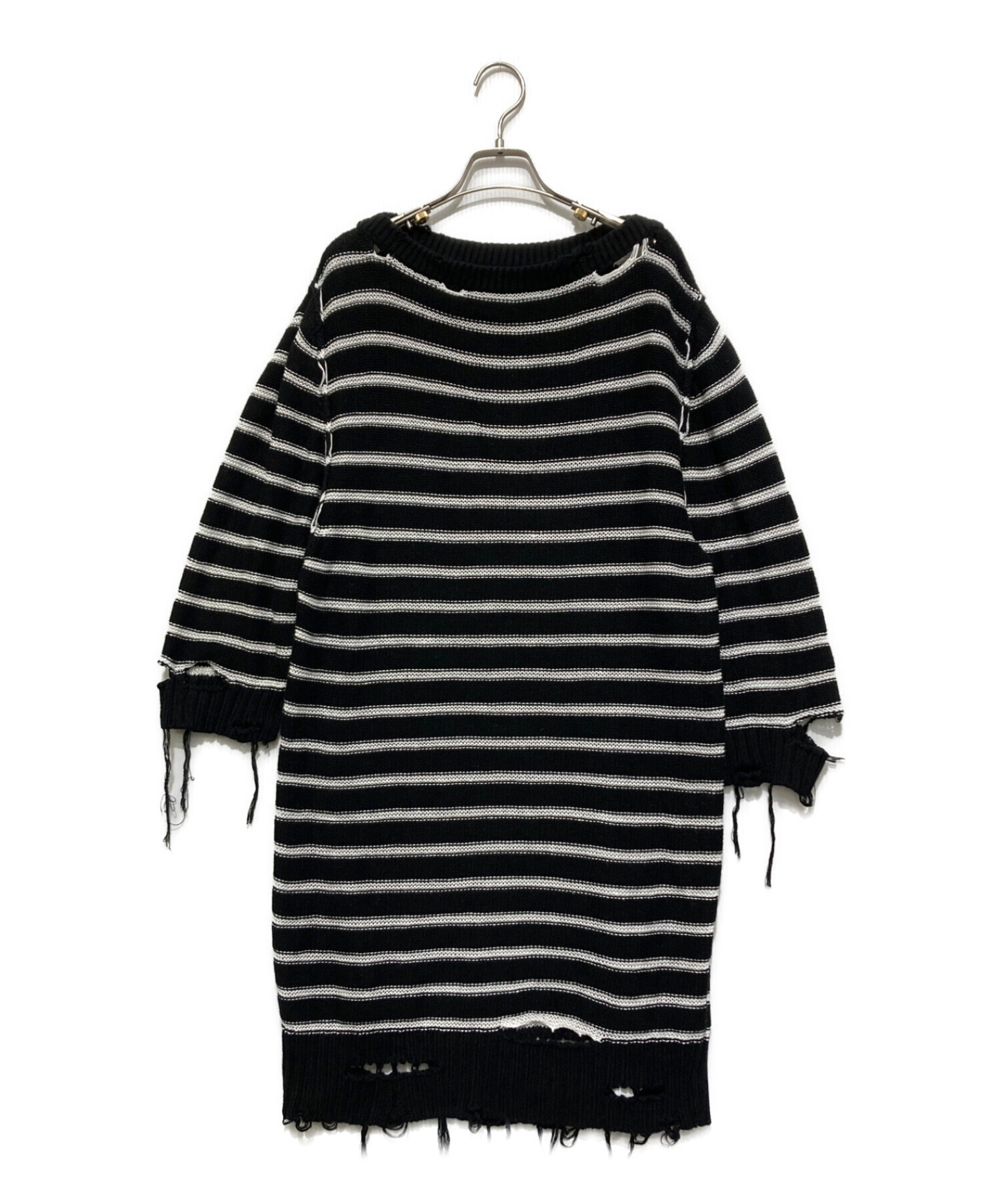 MM6 Maison Margiela (エムエムシックス メゾンマルジェラ) Distressed knit dress ホワイト×ブラック  サイズ:SIZE S