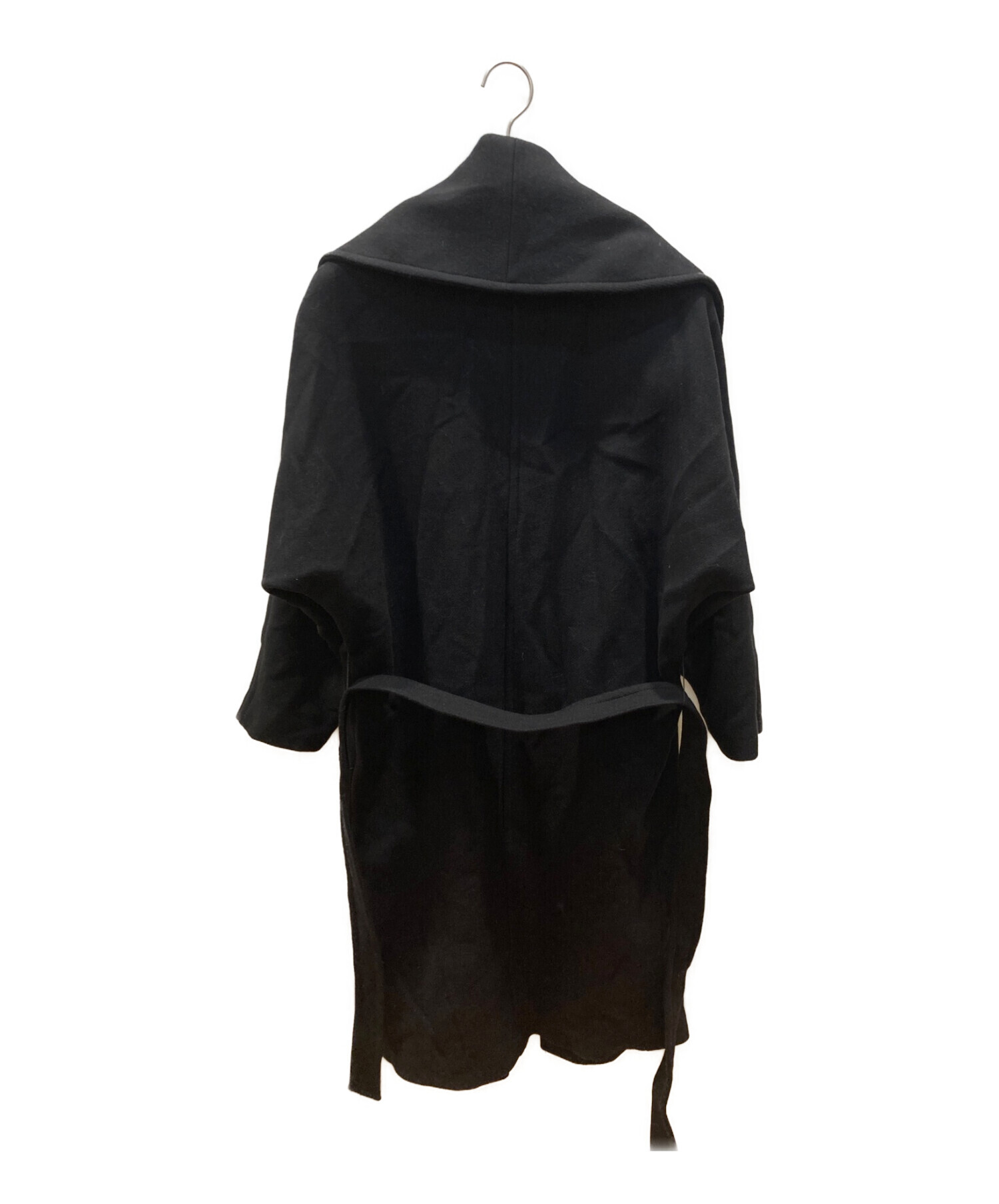ZARA (ザラ) MANTECO ワイドカラー ウール ロングコート ブラック サイズ:S
