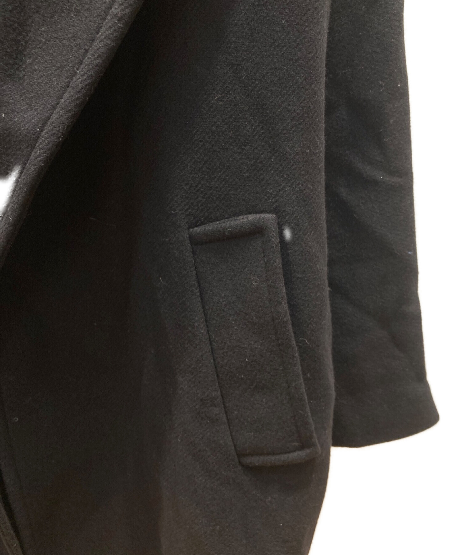 ZARA (ザラ) MANTECO ワイドカラー ウール ロングコート ブラック サイズ:S