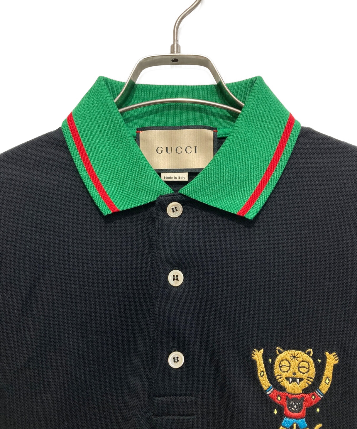 中古・古着通販】GUCCI (グッチ) キャットパッチコットンポロシャツ